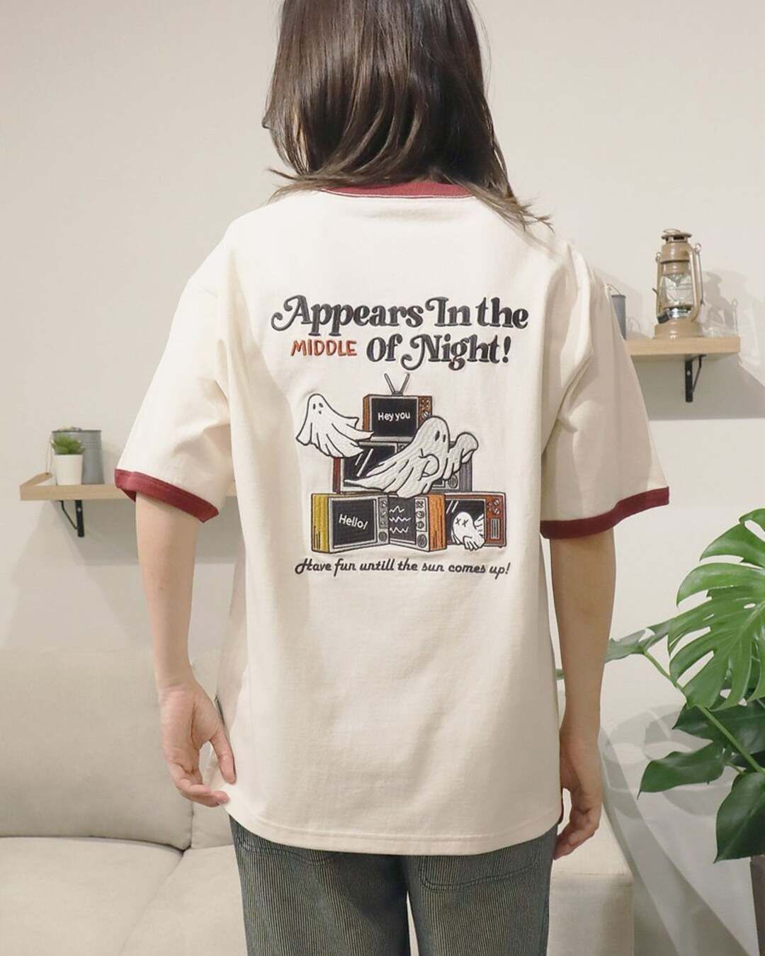 【POWER TO THE PEOPLE】Ghost TV刺繡短袖TEE