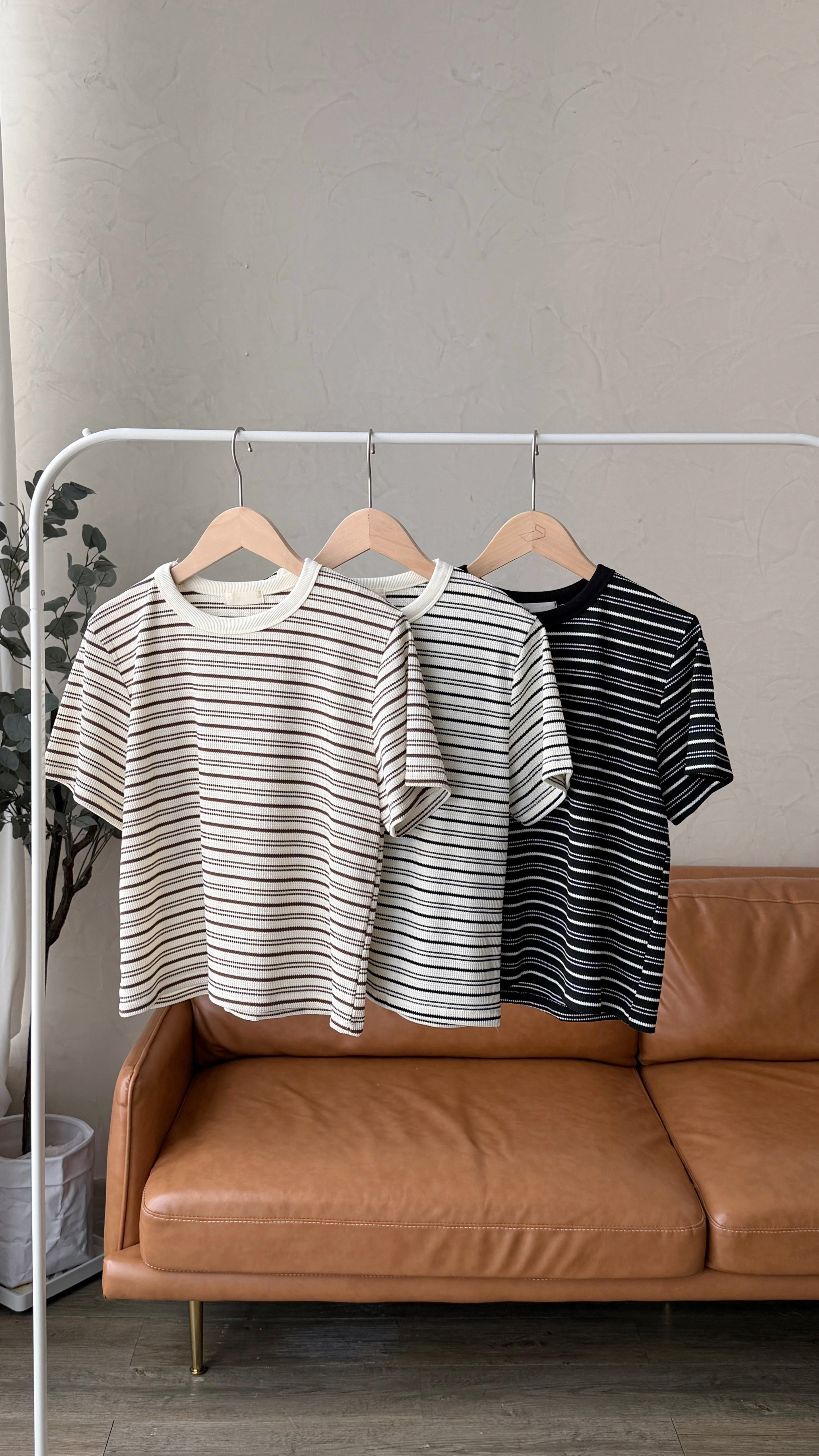 KR530 併色彈性橫間TEE-3色