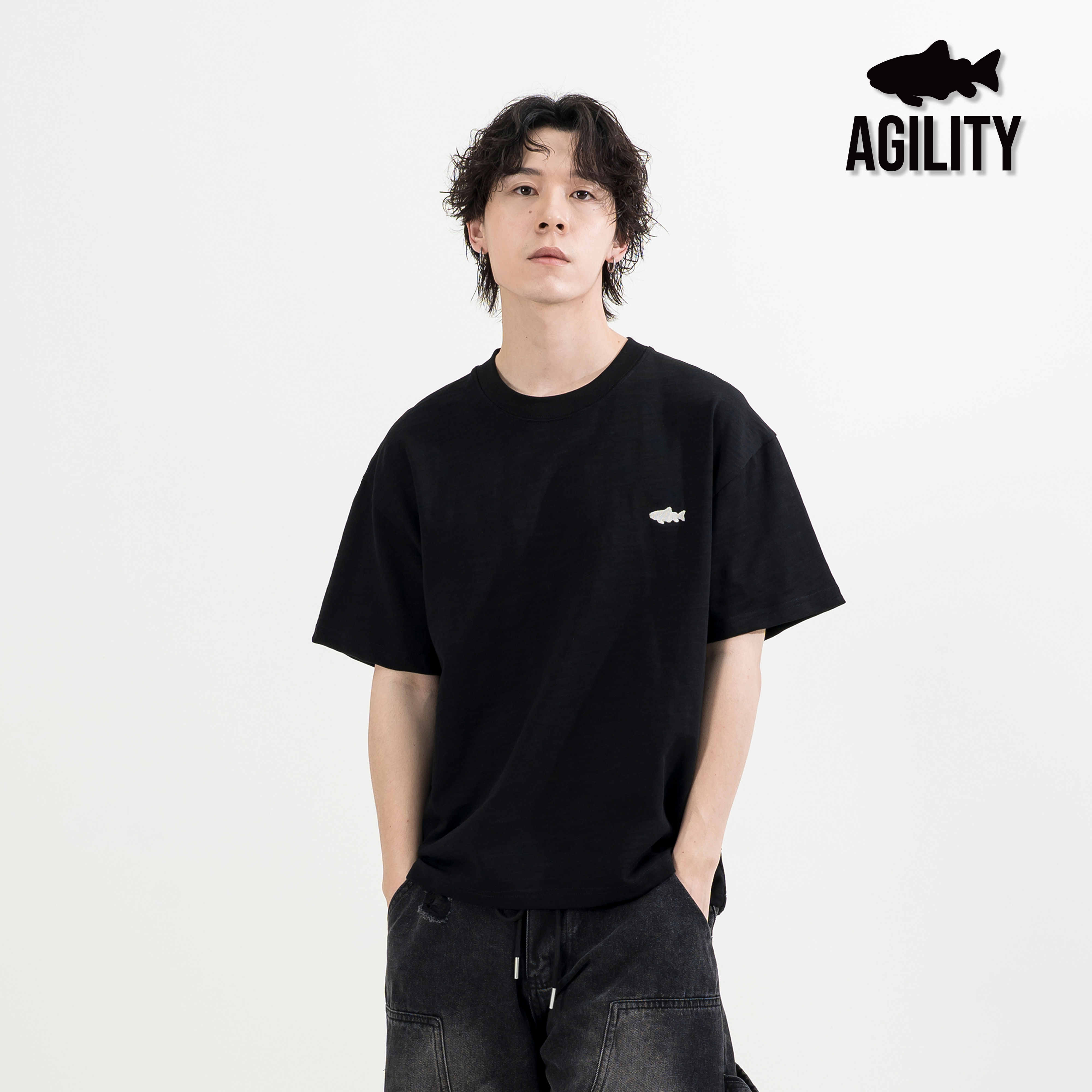 AGILITY Slub Cotton Tee / Shadow 魚影刺繡  天竺棉 短袖Tee [SC9-BT]