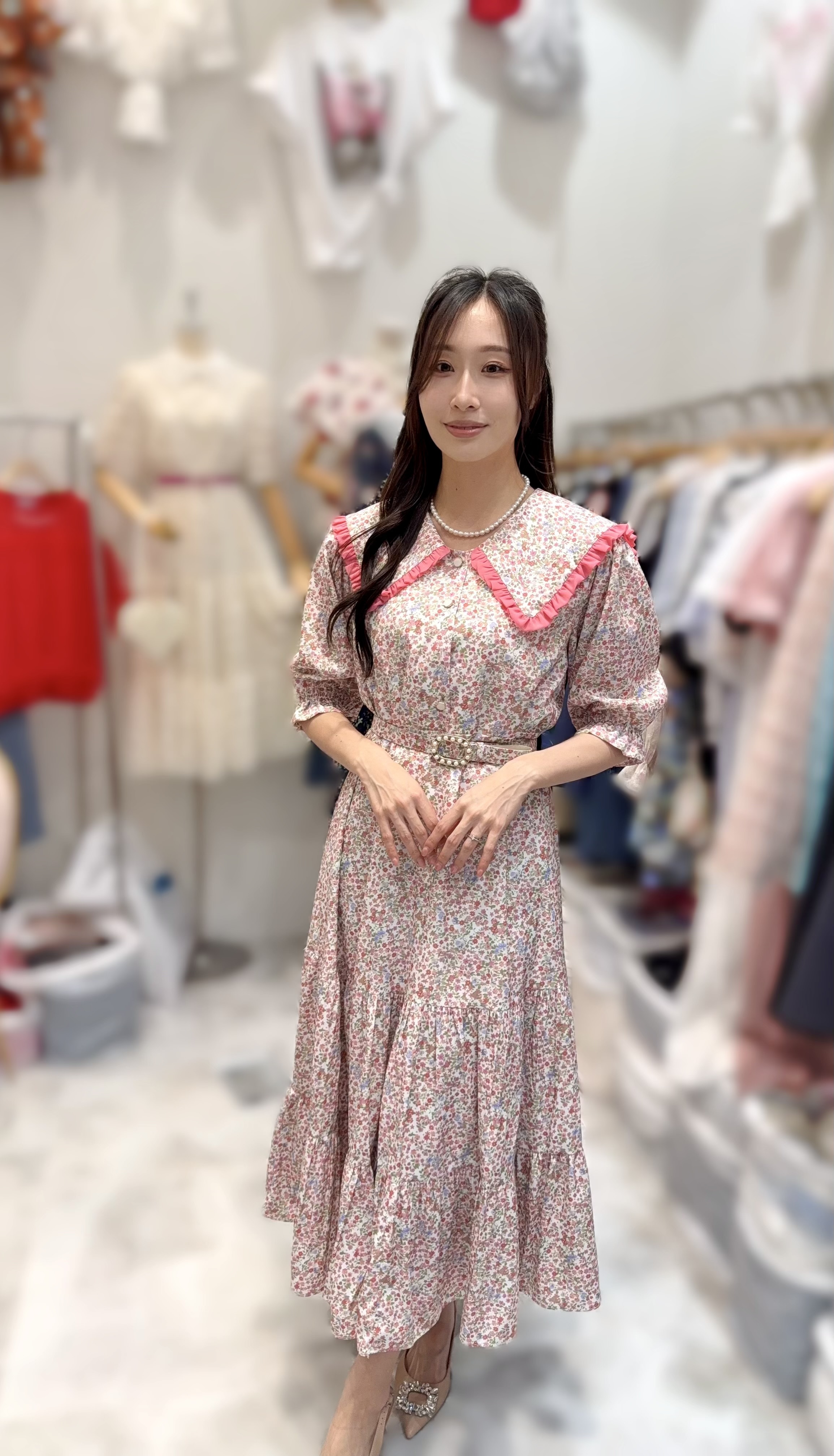 SC30  高質碎花連身裙  胸41 腰38 長49.5 $799 (一口價)