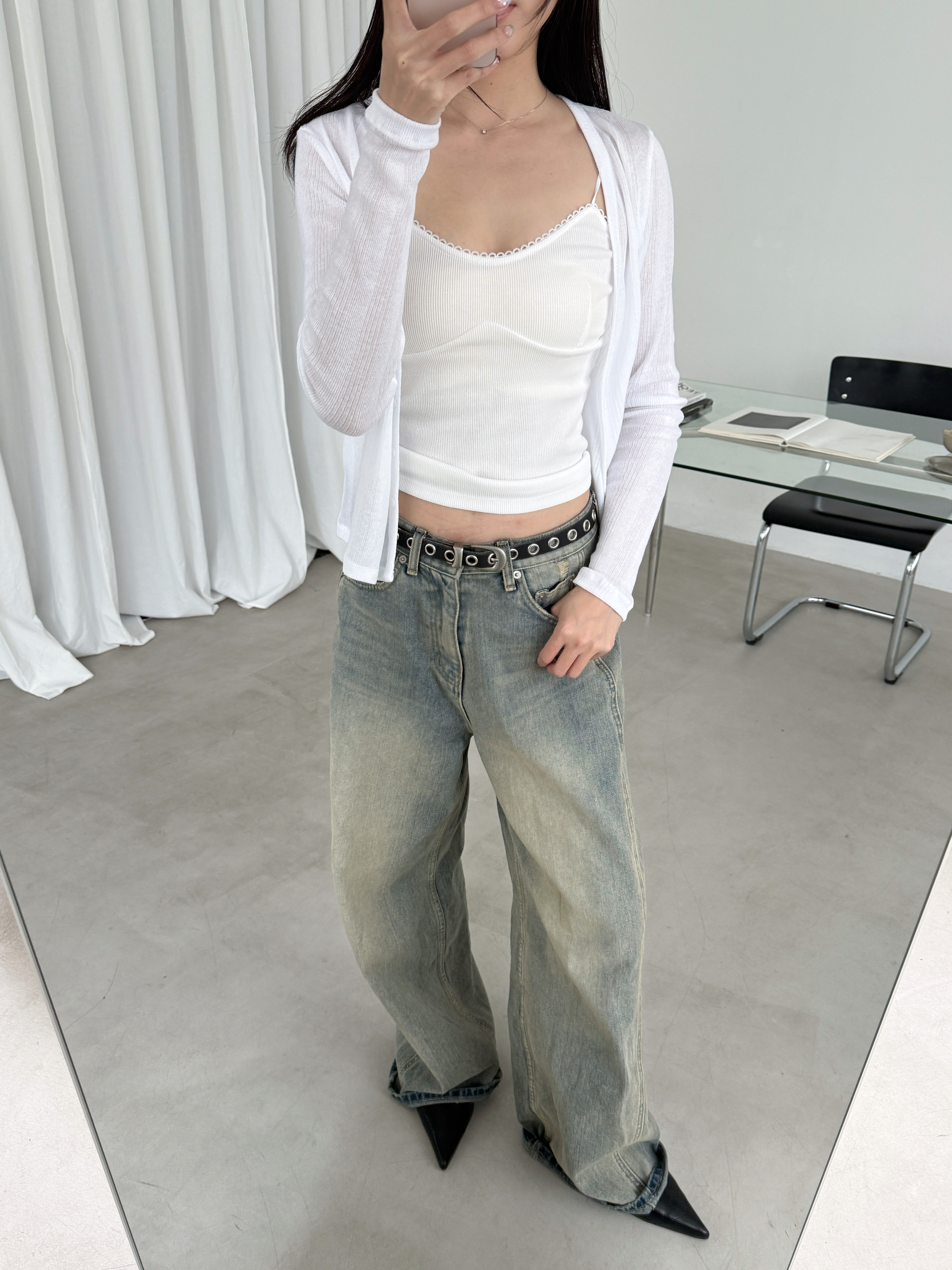 A04-UpUp!小花邊背心(黑/白)