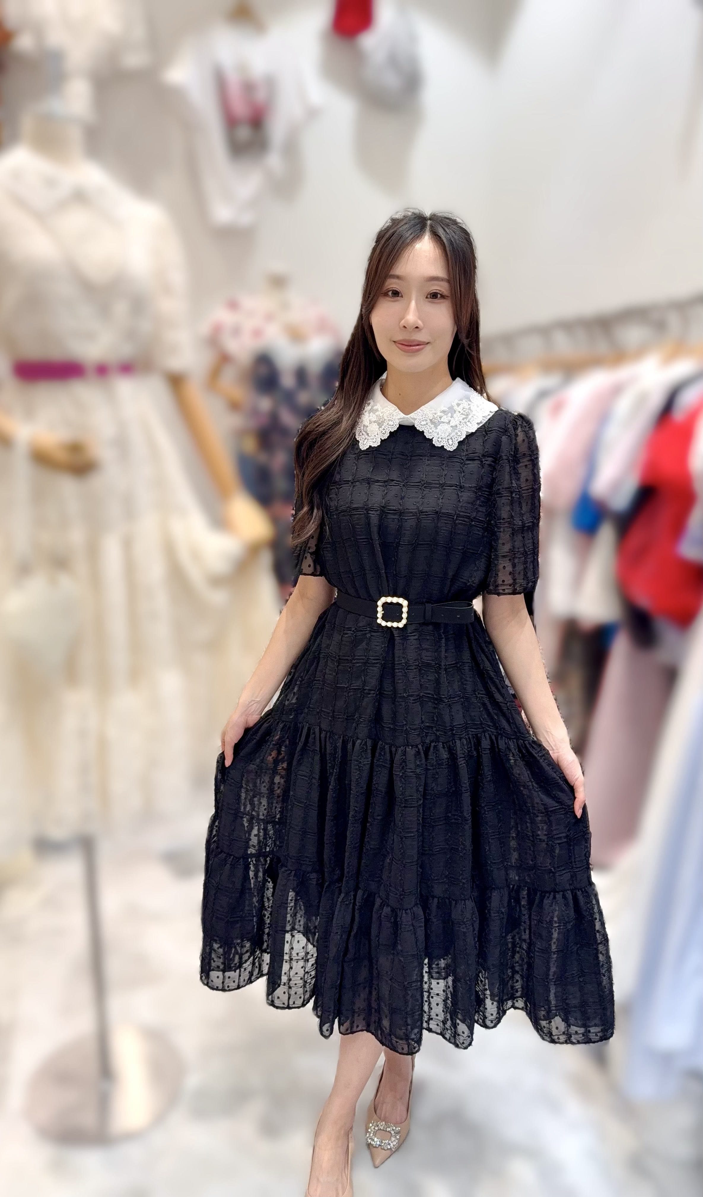 SC35   高質波點連身裙 胸40 腰43 HIP47 長47 $799 (一口價)