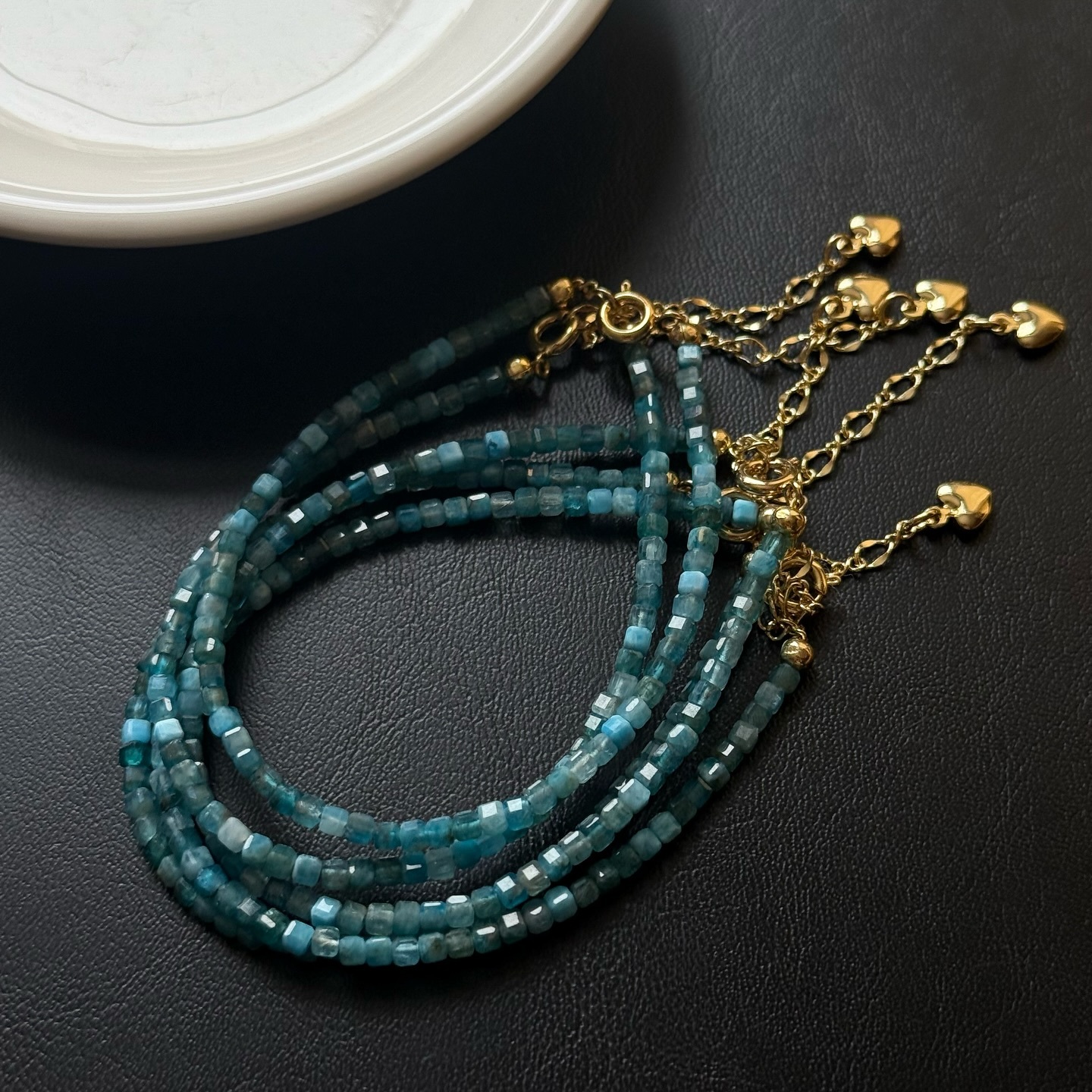 [原石] 藍磷灰石 細手鏈 水晶手鏈