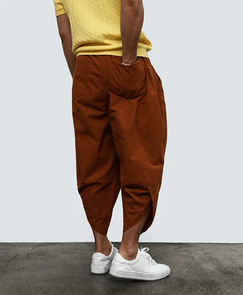 阿拉丁亞麻開衩氣球褲