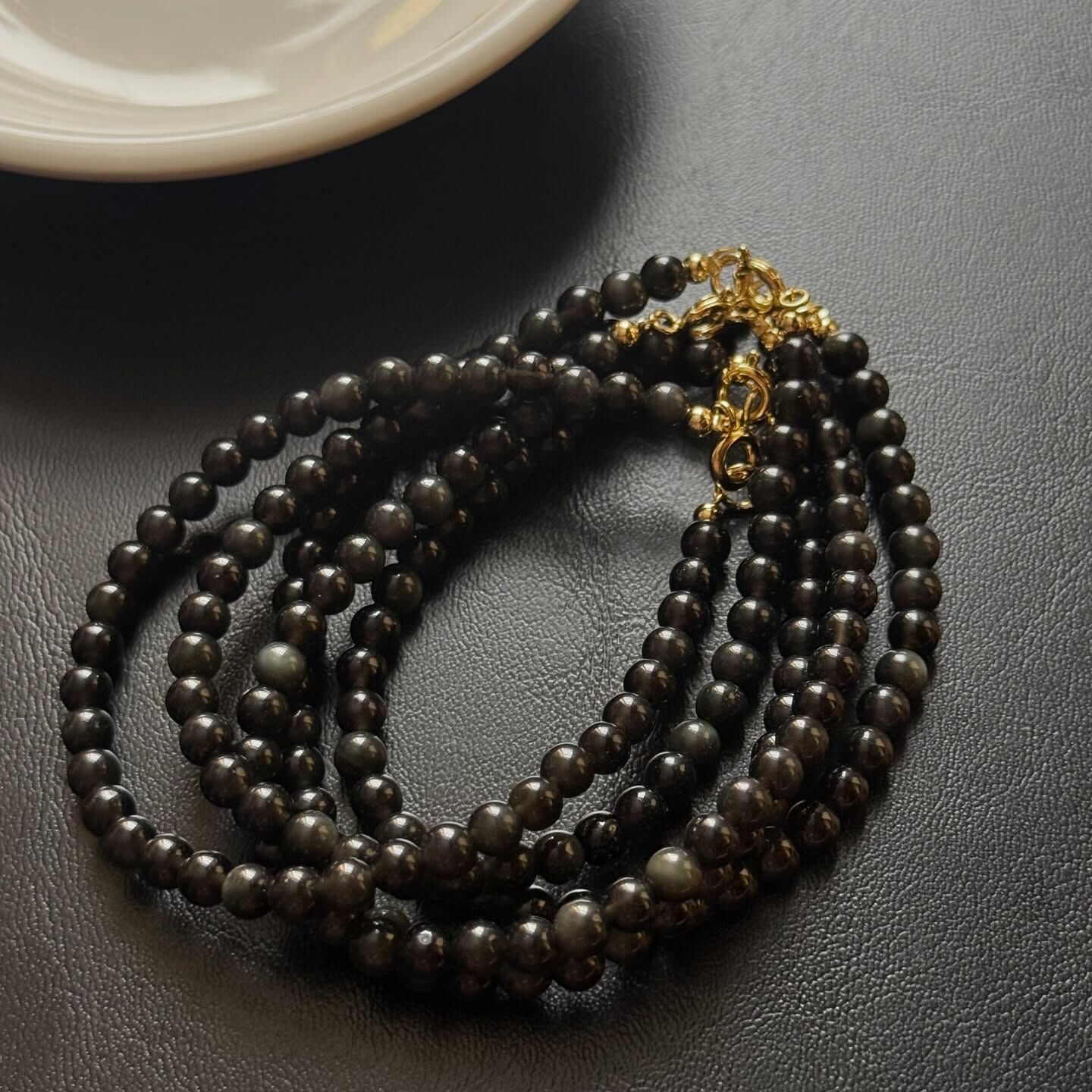 [原石] 彩虹黑曜石 水晶手鏈