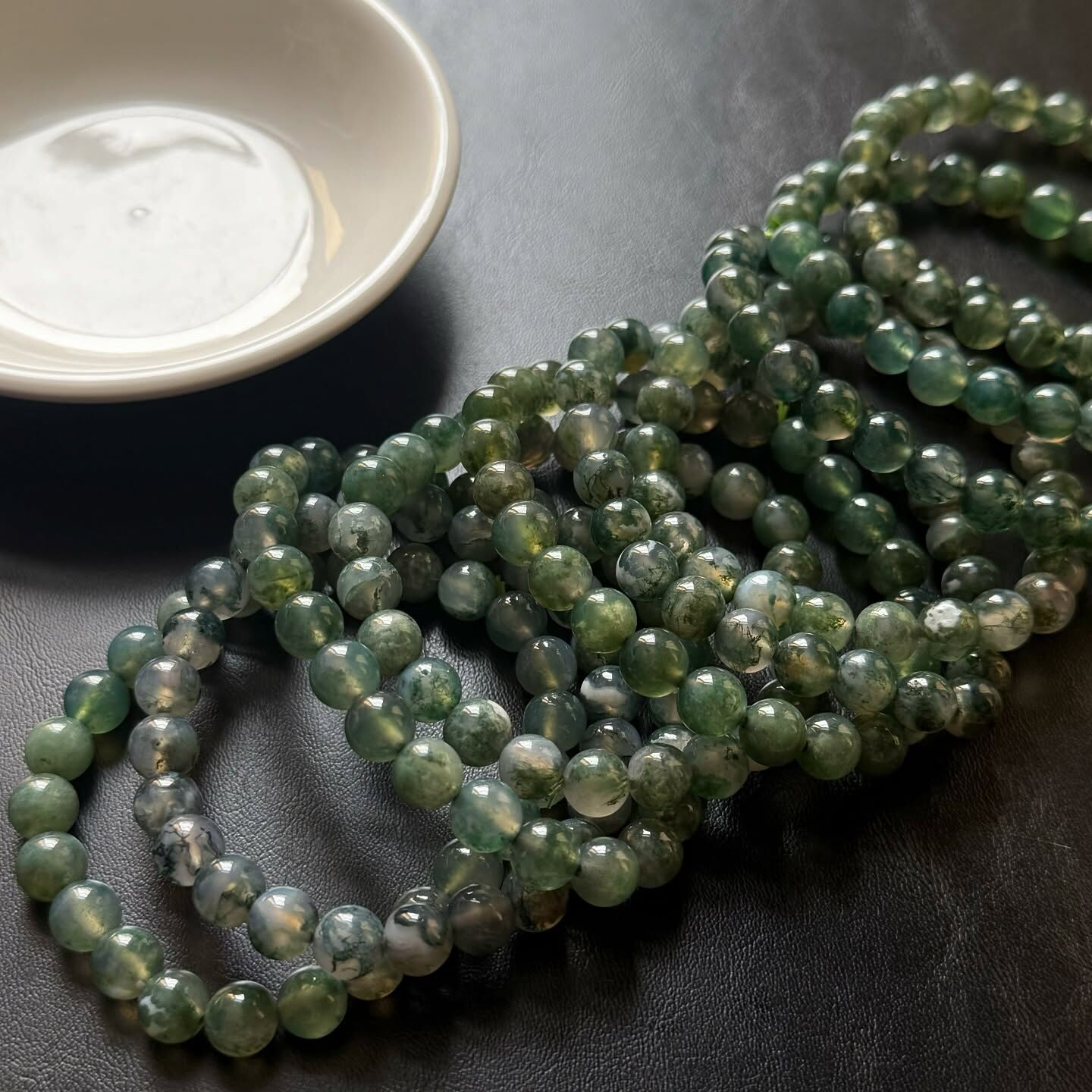 [原石] 冰種 水草瑪瑙 水晶手串