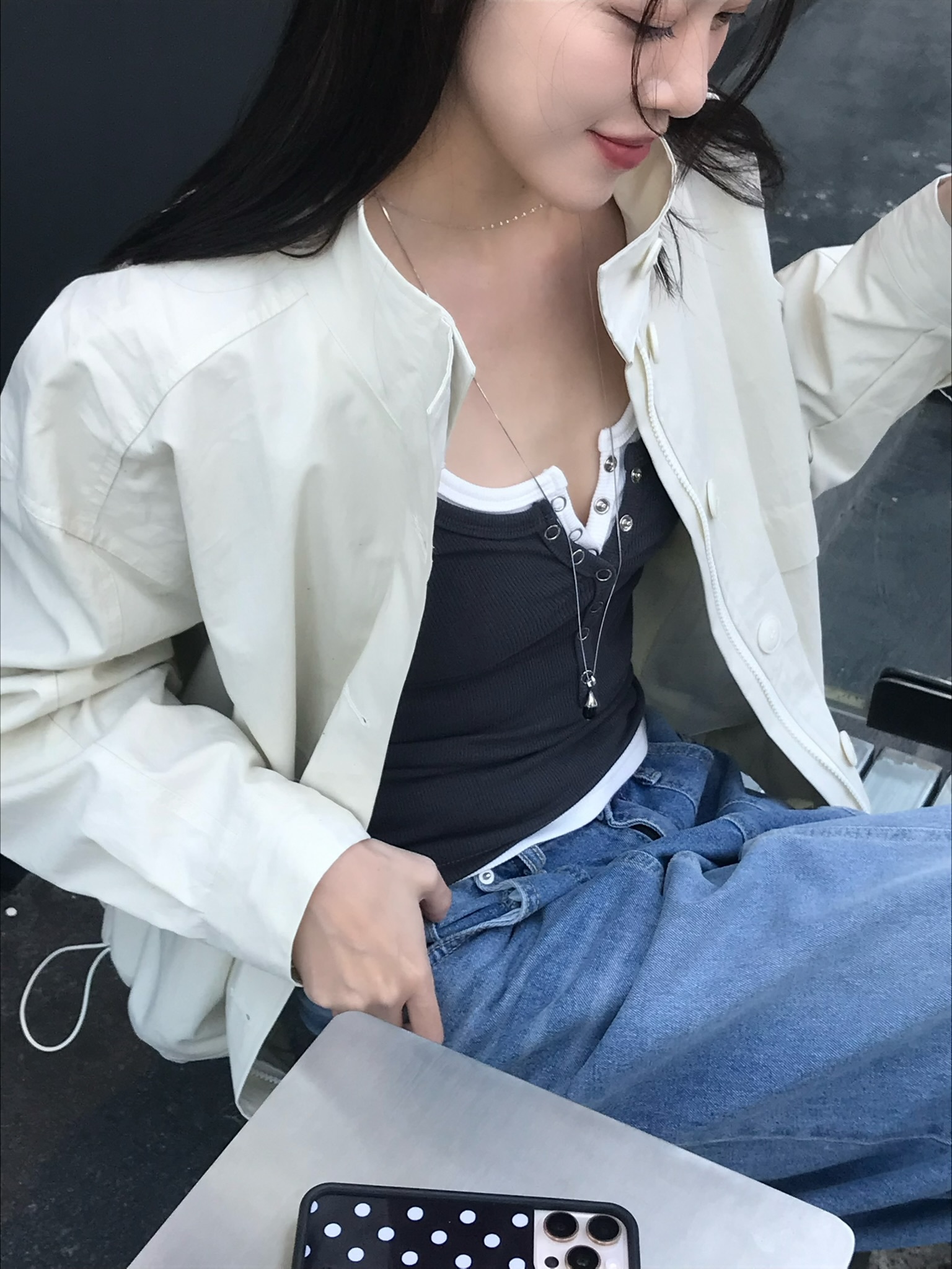 今年必拜！立領小風衣外套(淺卡其/深藍)