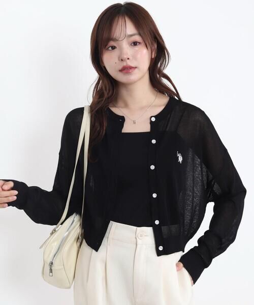 日本🇯🇵連線 U.S. POLO ASSN. x WEGO 刺繡透膚針織開襟衫 針織 開襟衫 針織衫 長袖 刺繡 4色(任買兩件711免運)/預購