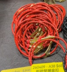 260409 - A38 新款開關金扣紅色人造皮繩