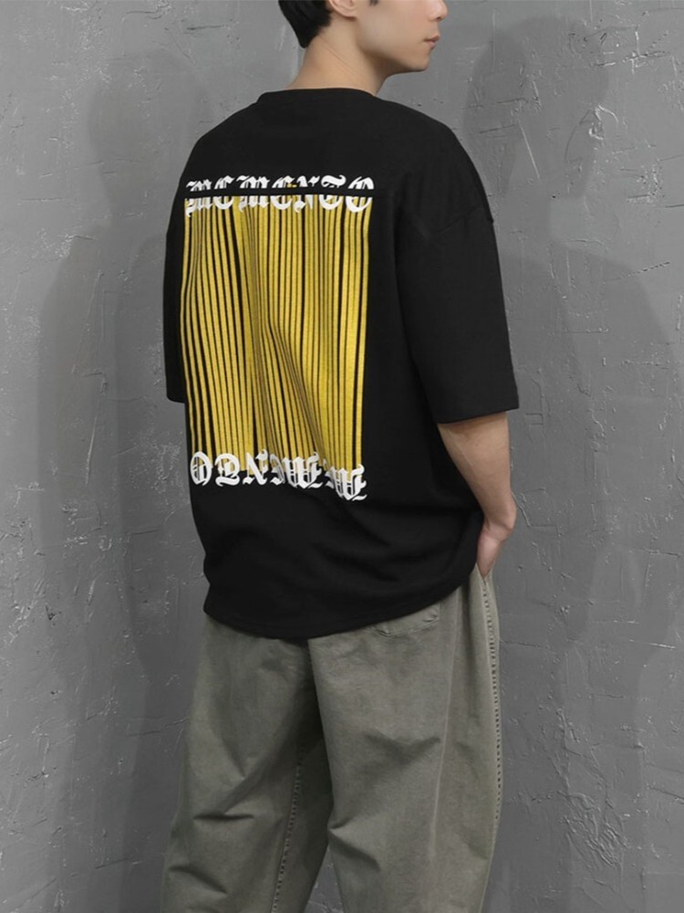 條碼圖案短袖T恤