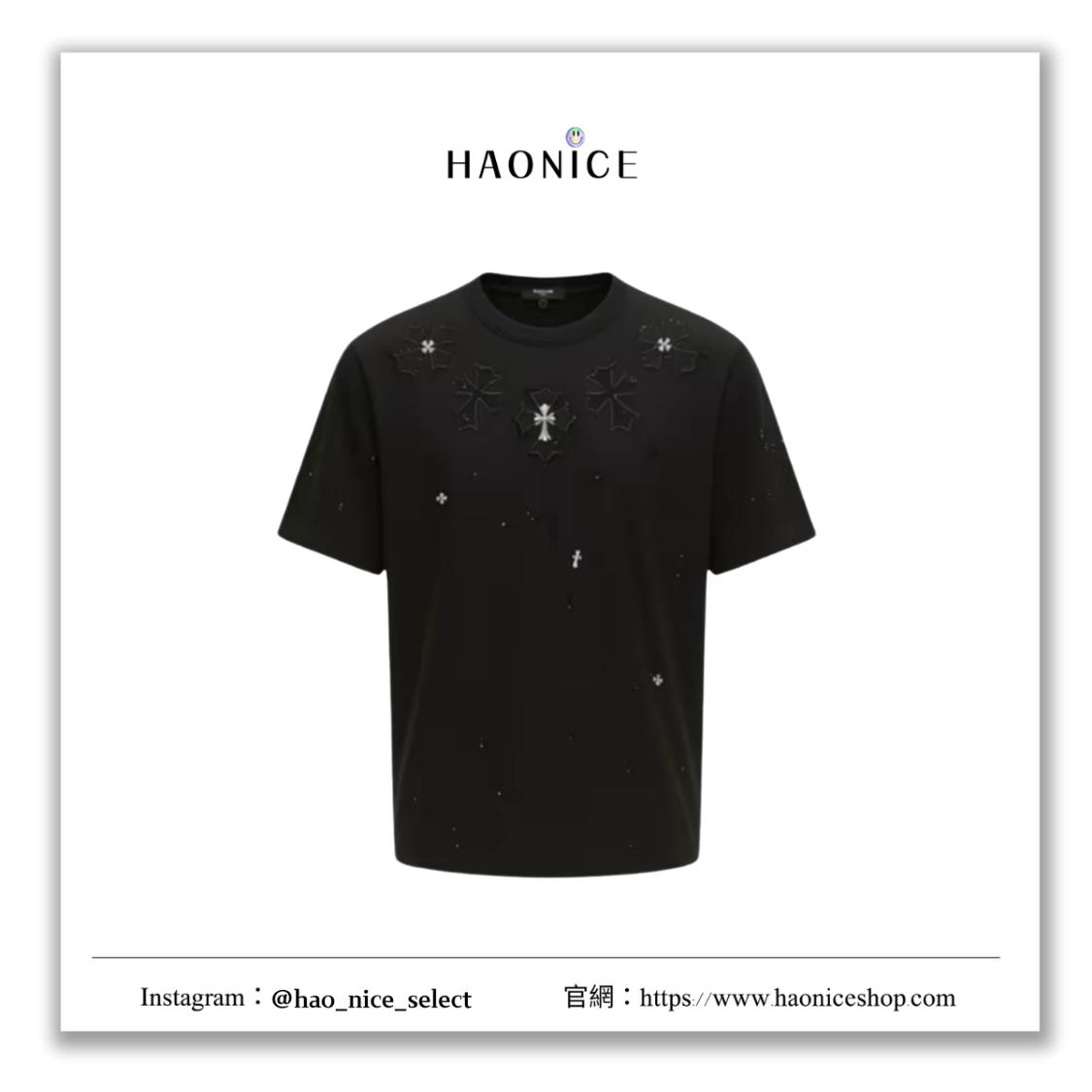 【HAO NICE】美式街頭感⚡️Chrome Hearts克羅心 十字架 燙鑽 美式街頭 短袖 短T