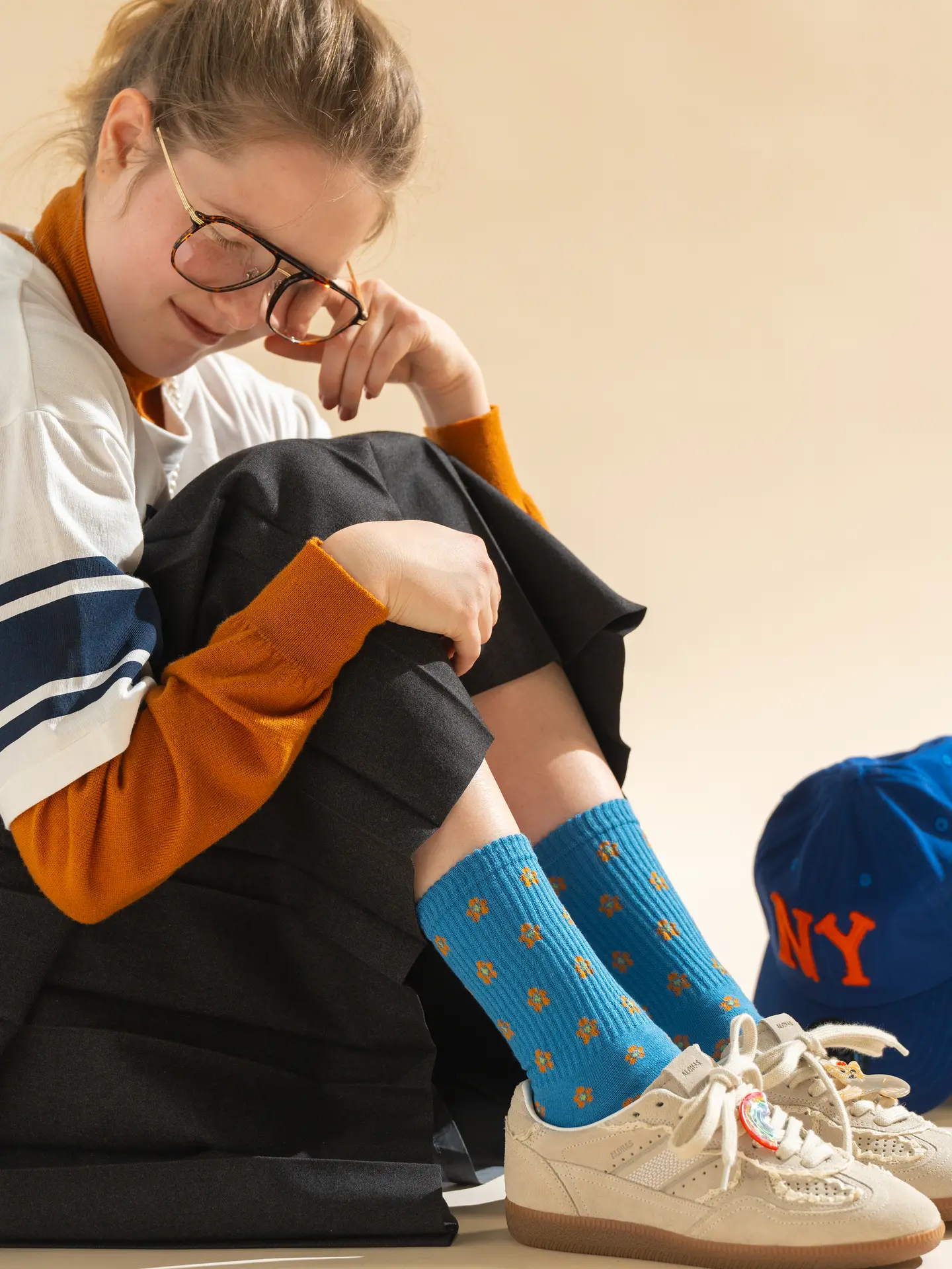 [連線優惠]靴下屋 日系羅紋小花短襪