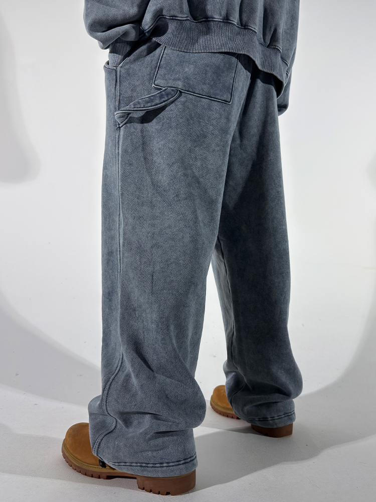 顏料水洗工裝棉褲