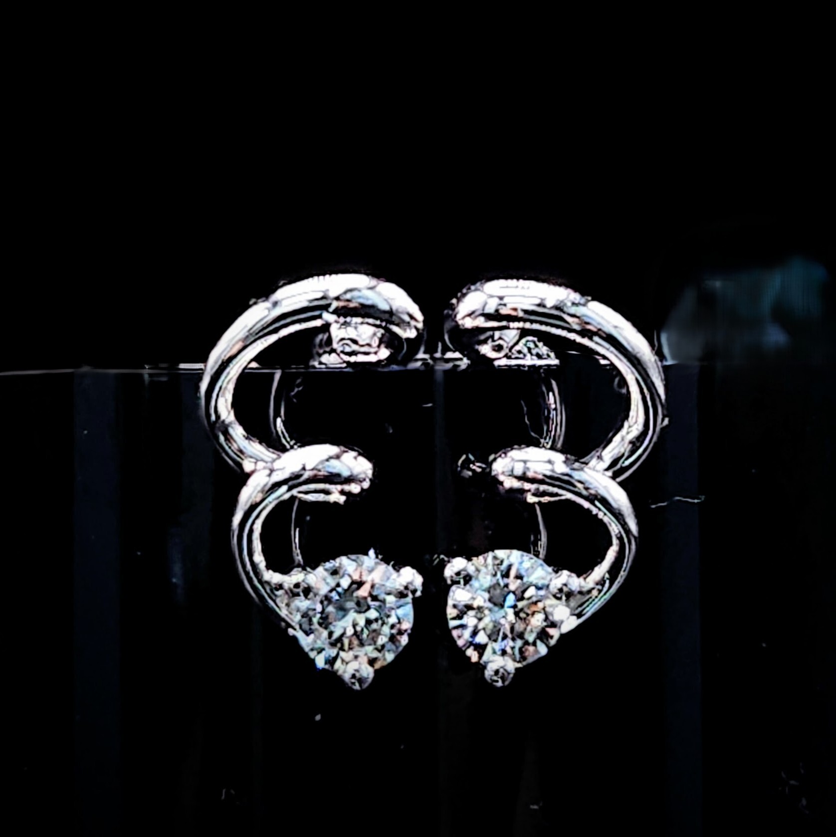 全新18K白金【主石22份鑽石】耳環