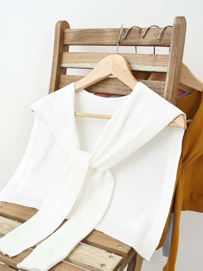 純色簡約針織披肩領片(5色)