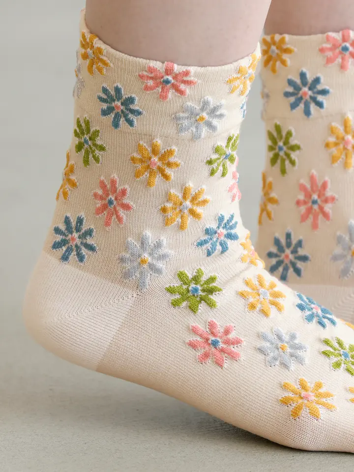 [連線優惠]靴下屋 繽紛花朵短襪