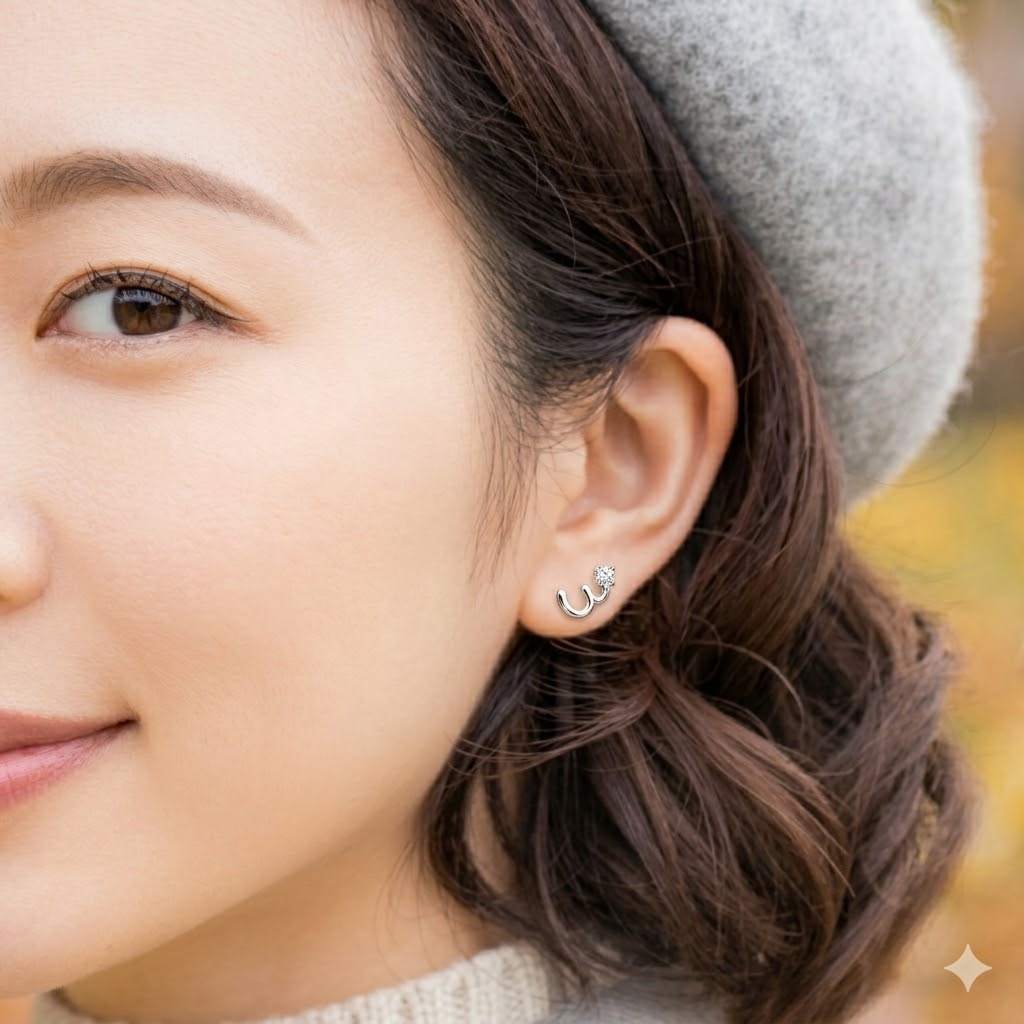 全新18K白金【主石22份鑽石】耳環