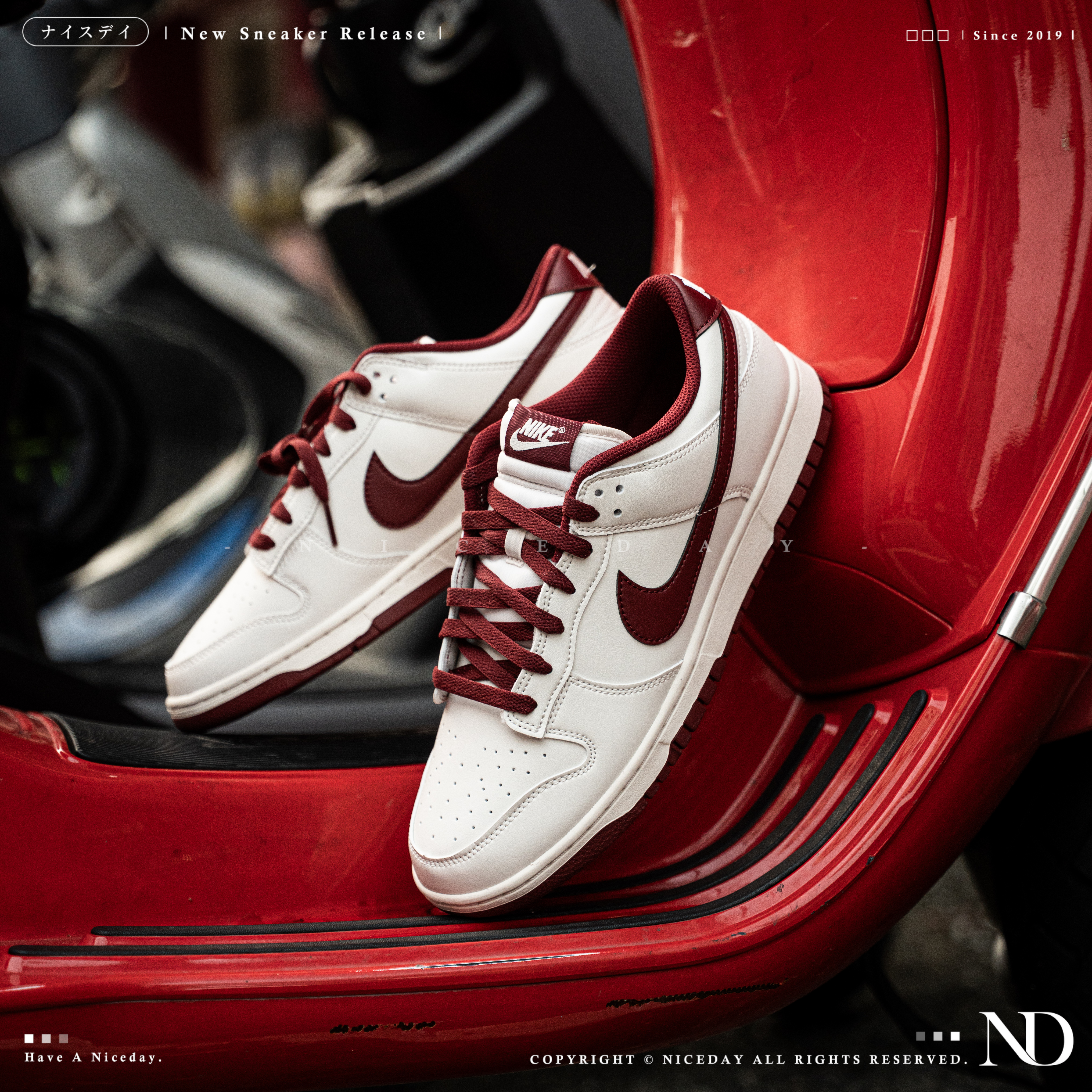 NICEDAY 現貨 Nike Dunk Low Retro Phantom Team Red 男款 紅白 HF5441-008