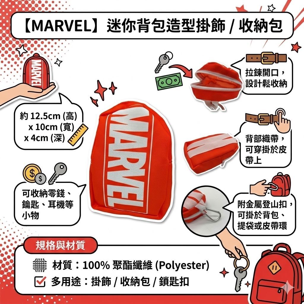 MARVEL - Rucksack pouch ornaments