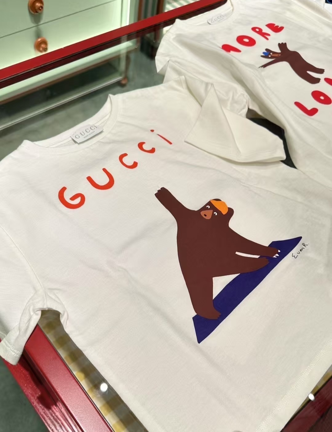 GG Kids 彩繪熊 圖案 Tee