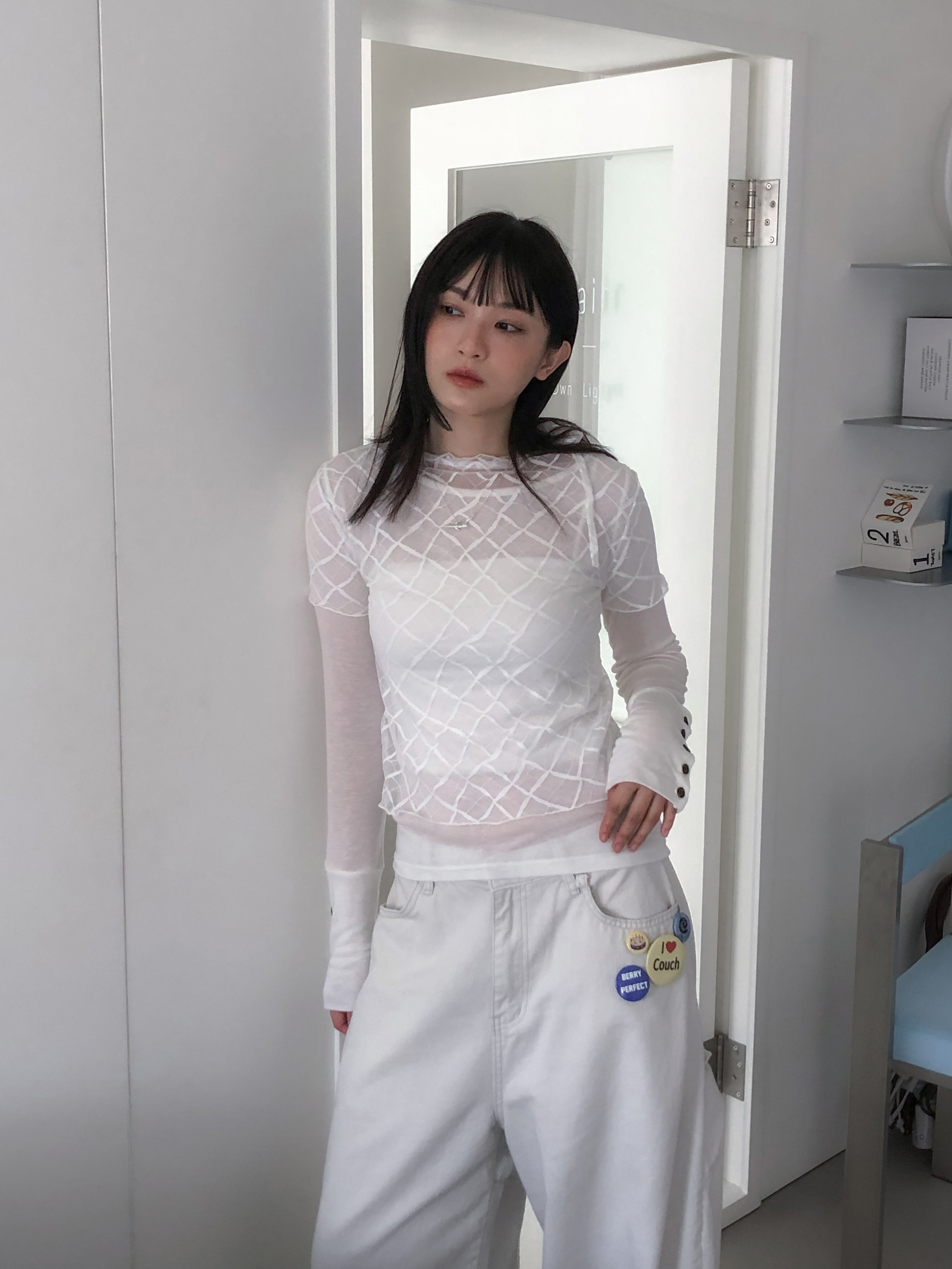 touch sheer tee #上衣