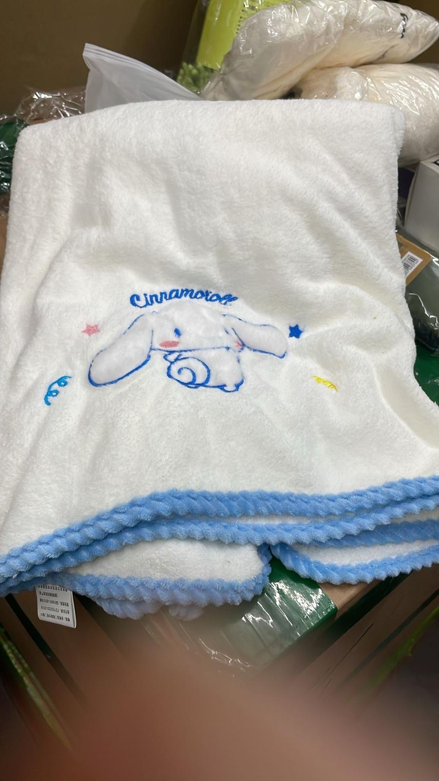 現貨 肉桂狗珊瑚絨卡通毛巾浴巾（白色）（#919大D)