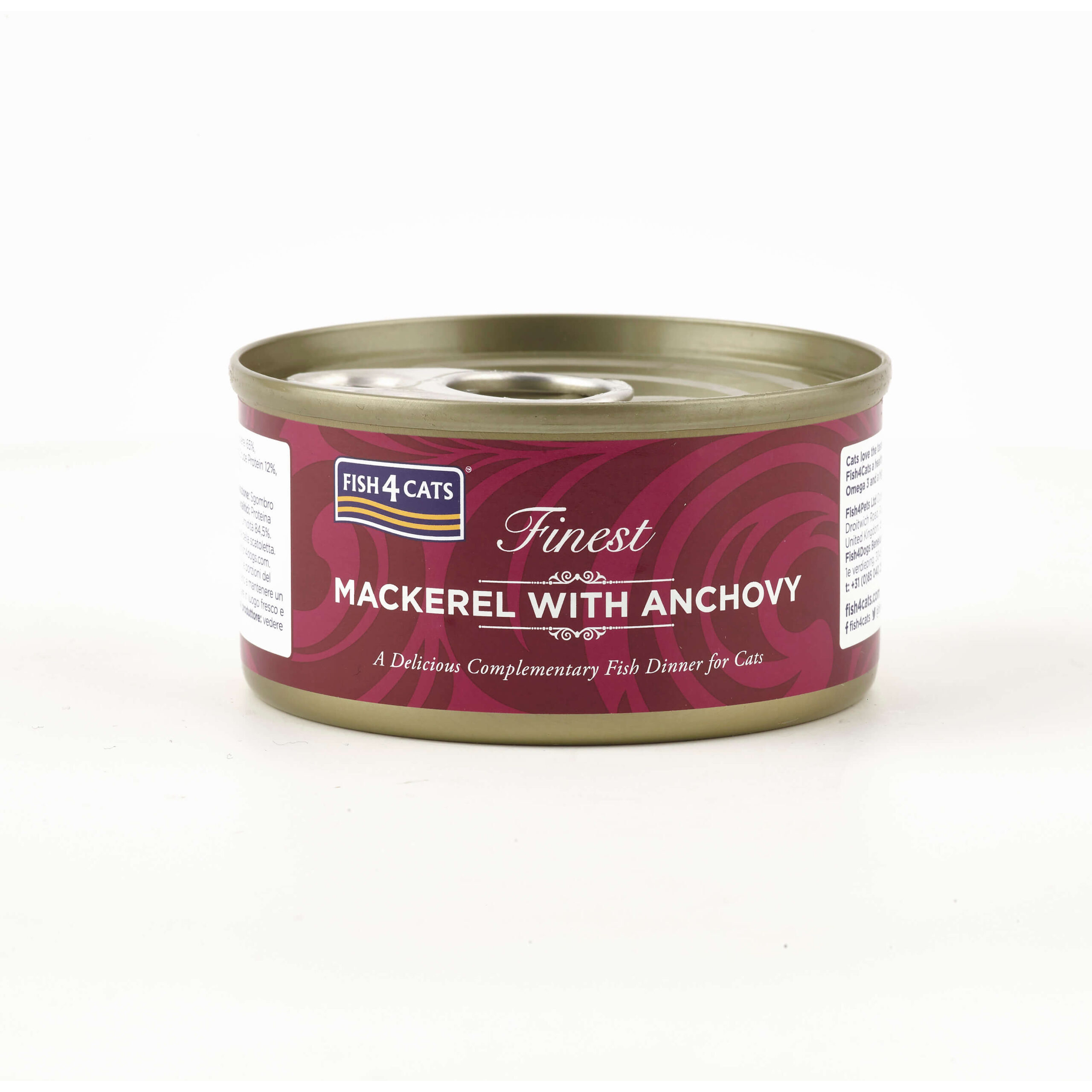 Fish4Cats - 鯖魚塊鯷魚(鳳尾魚) Mackerel with Anchovy (紫紅) 70g