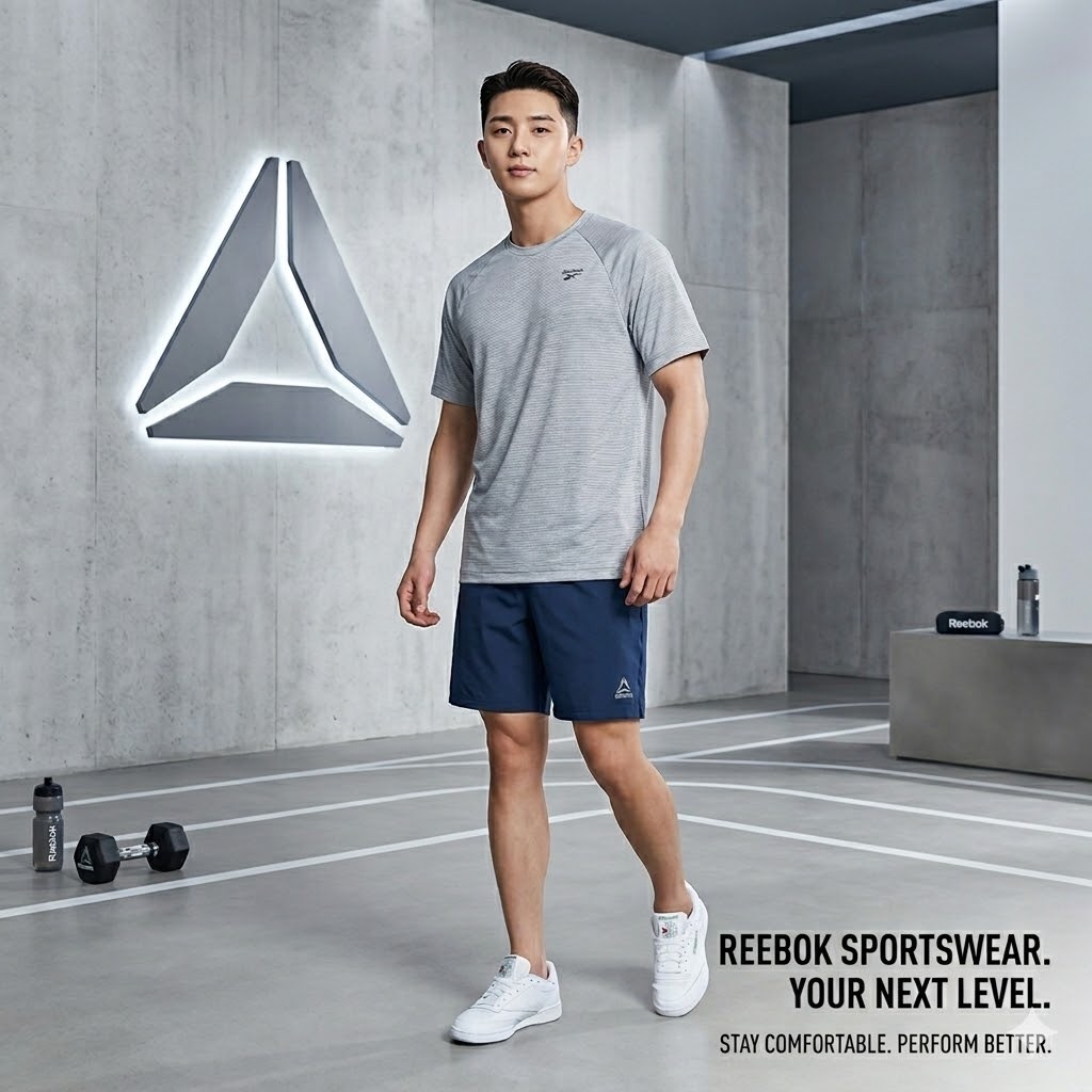 【預購】H0408132 Reebok 專業運動型插肩袖機能排汗短袖 T-shirt