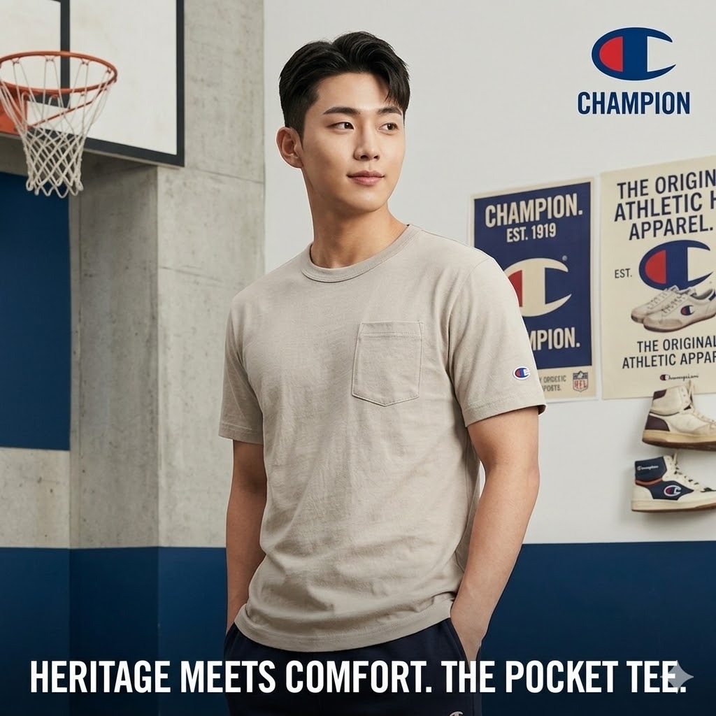 【預購】H0408136 Champion 口袋小標短袖 T-shirt