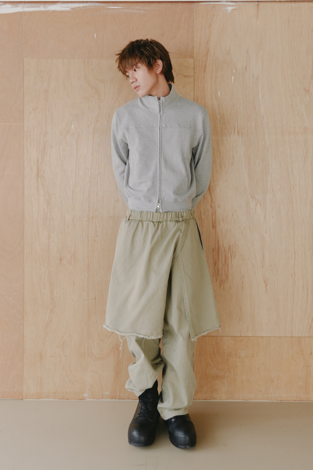 【unisex】double flare banding pants #長褲