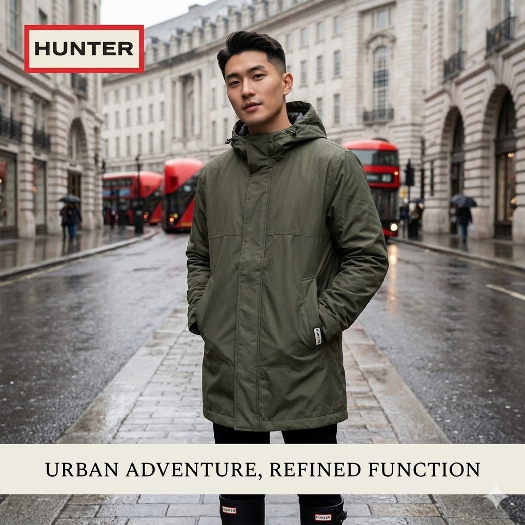 【預購】H0408145 Hunter 長版防風防水連帽夾克