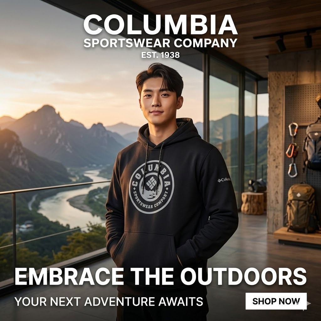 【預購】H0408148  Columbia  圓框山脈圖騰連帽衛衣