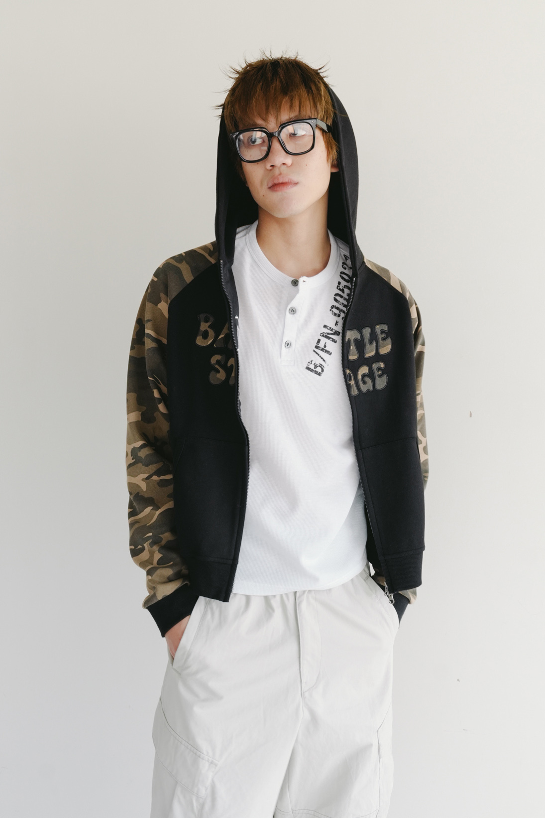 battle hood zip-up #外套