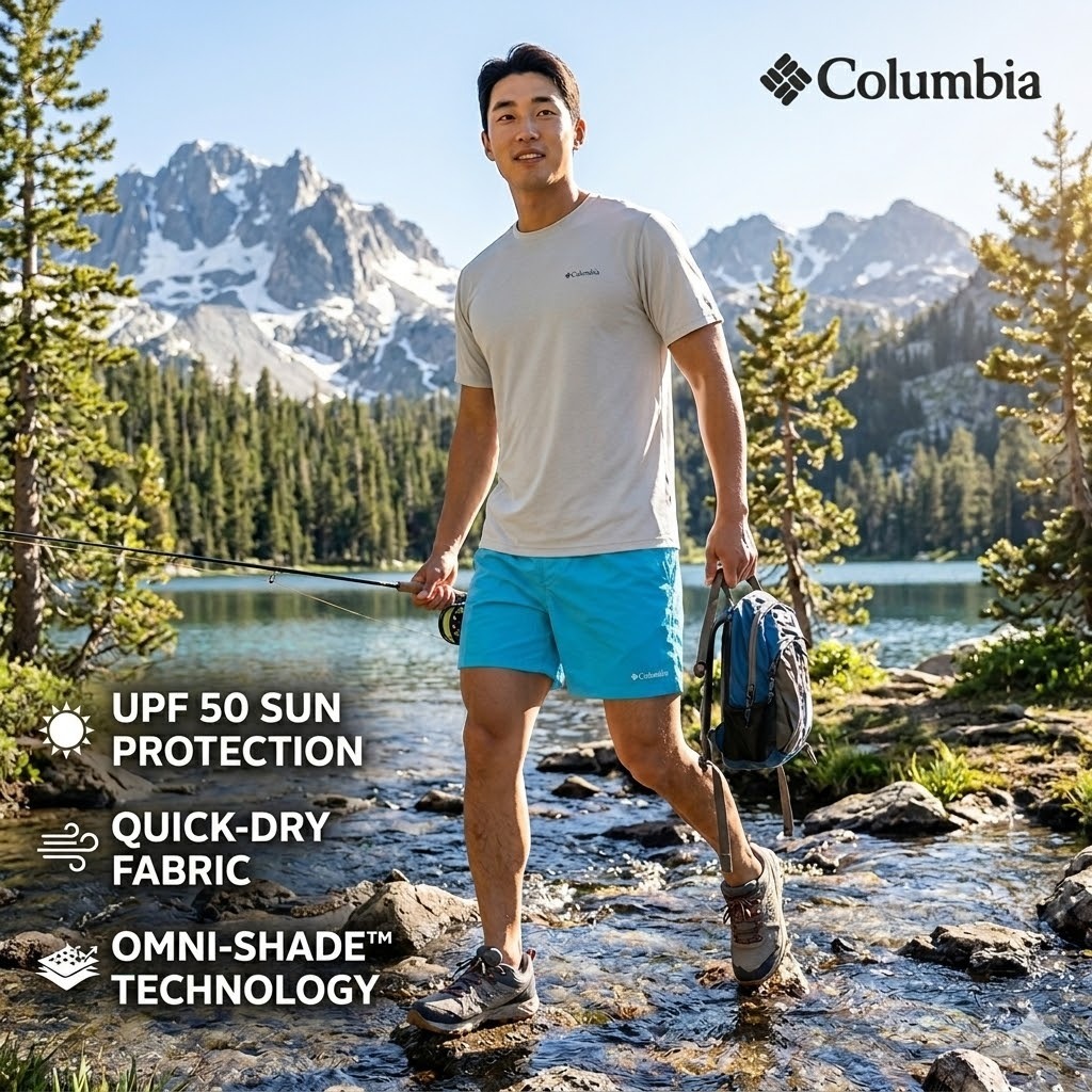 【預購】H0408149 Columbia  Omni-Shade 男裝防曬機能運動短褲