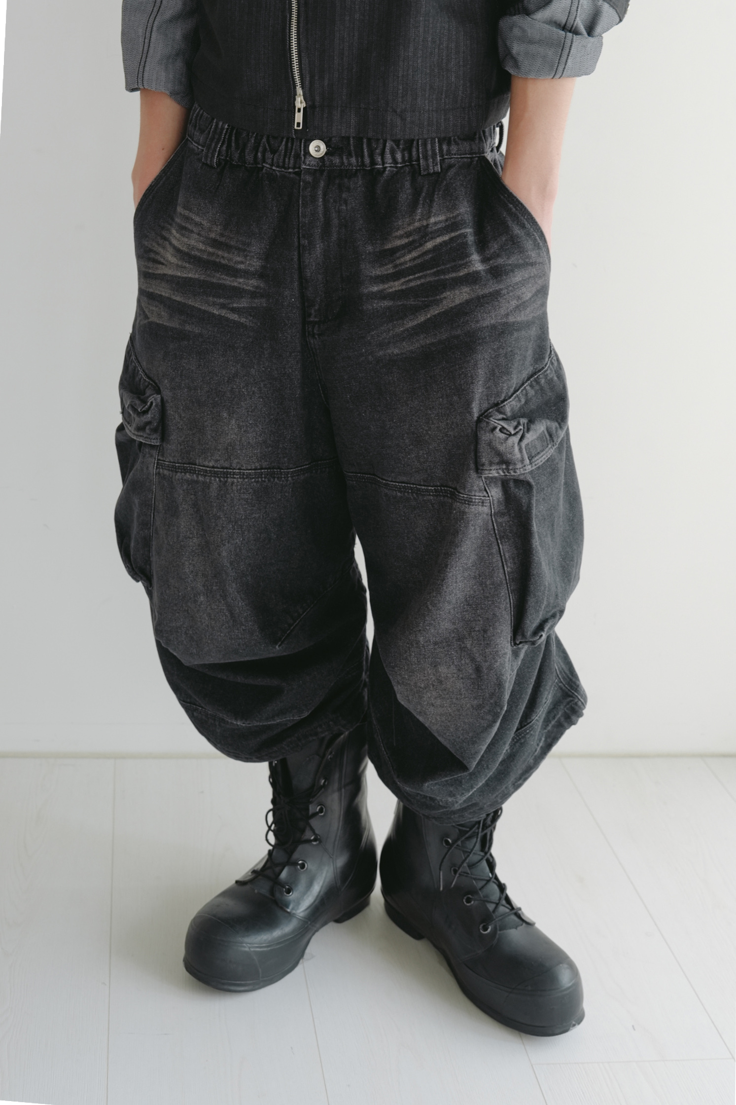 c-curve cargo bermuda denim #五分褲