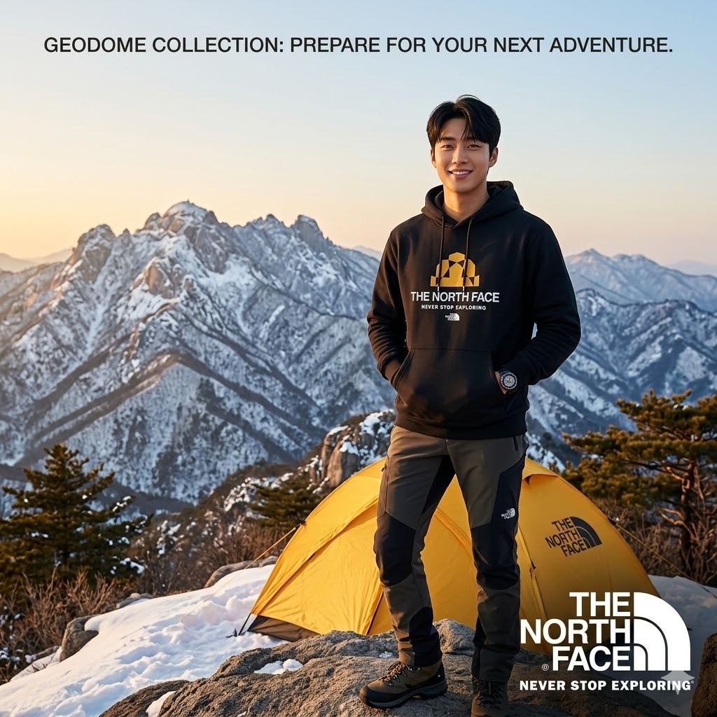 【預購】H0408152 The North Face 幾何圓頂帳篷圖騰連帽衛衣