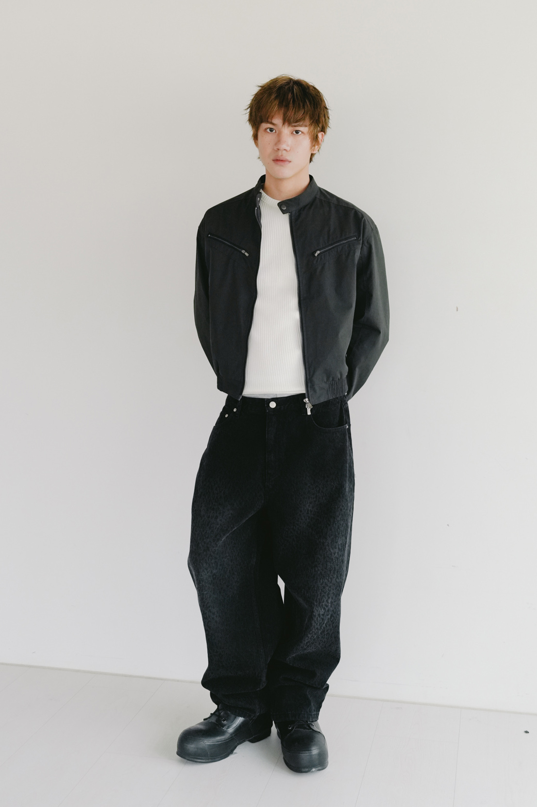 cotton biker jacket #外套