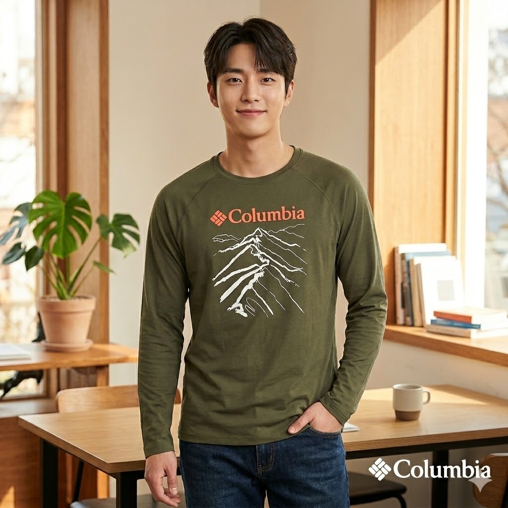 【預購】Columbia H040935 男裝風景印花長袖T卹