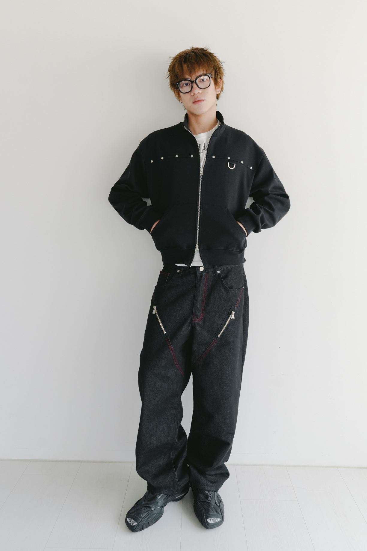 d-ring bonded crop zip-up #外套