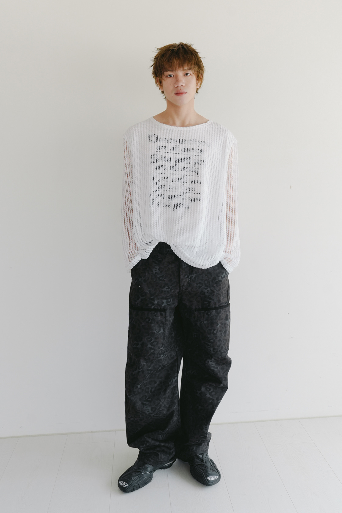 grunge printed knit #上衣