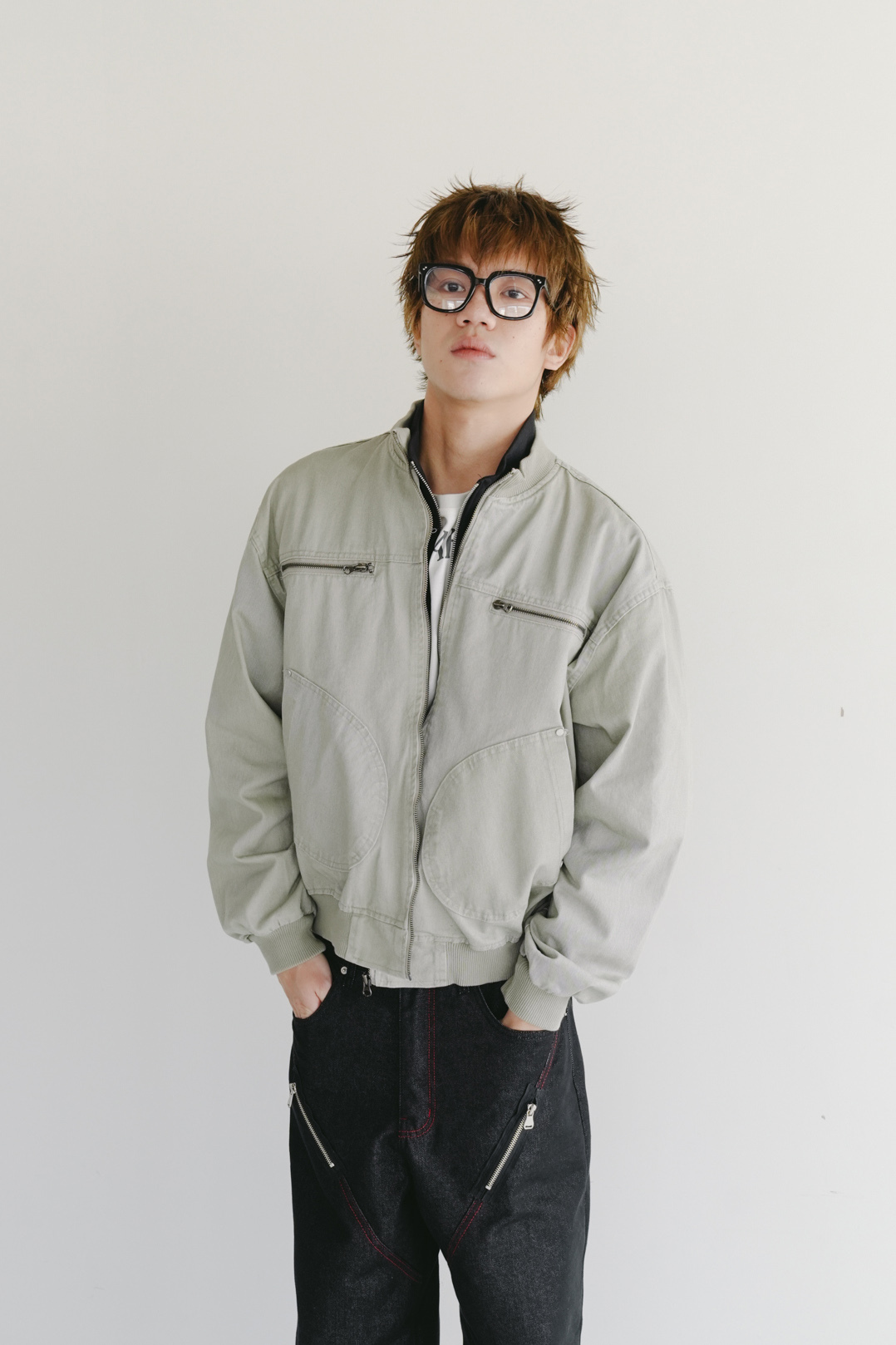 handcrafted high neck dyed jacket #外套
