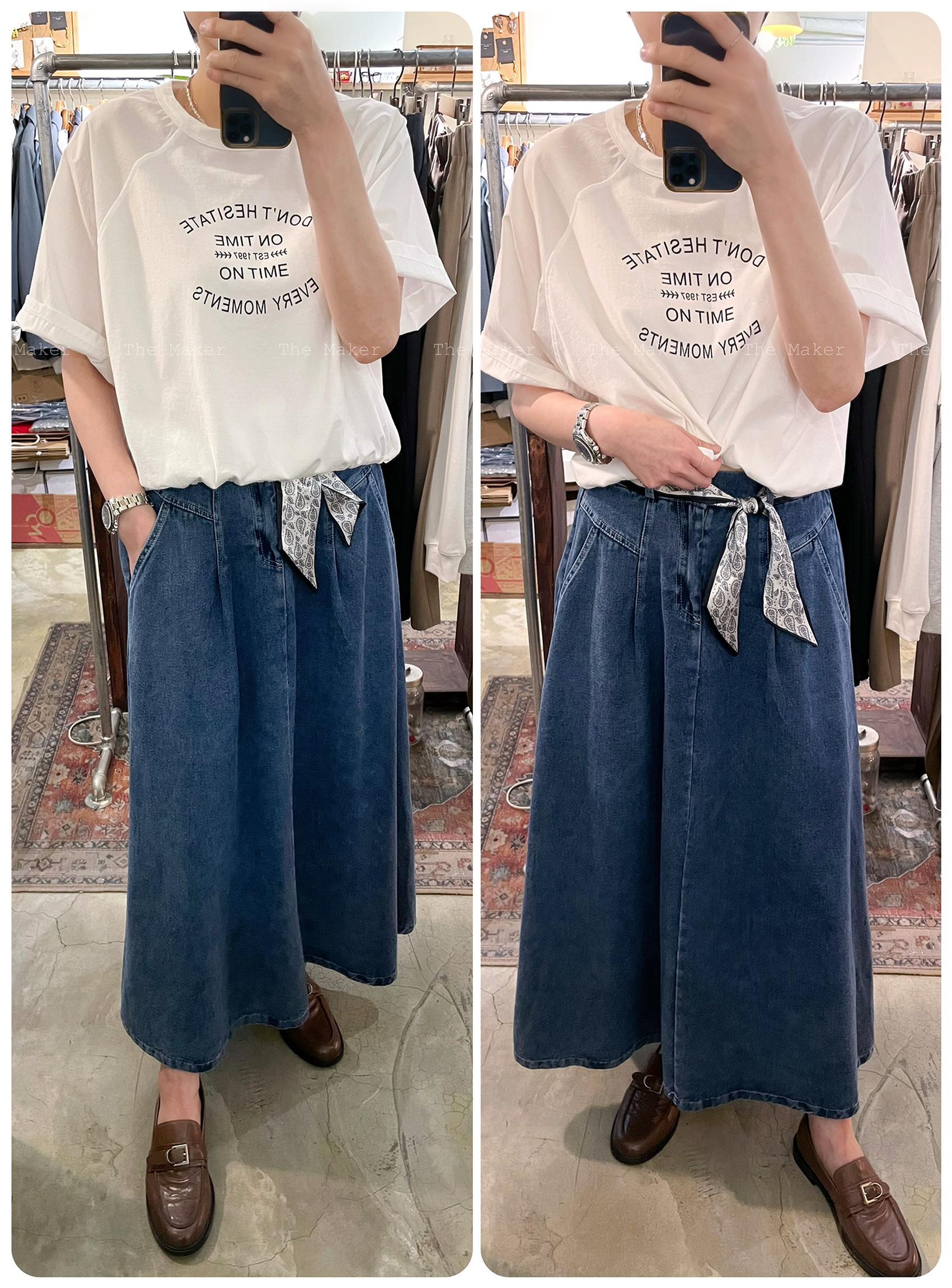 👒 絲巾Belt牛仔半截裙 👒