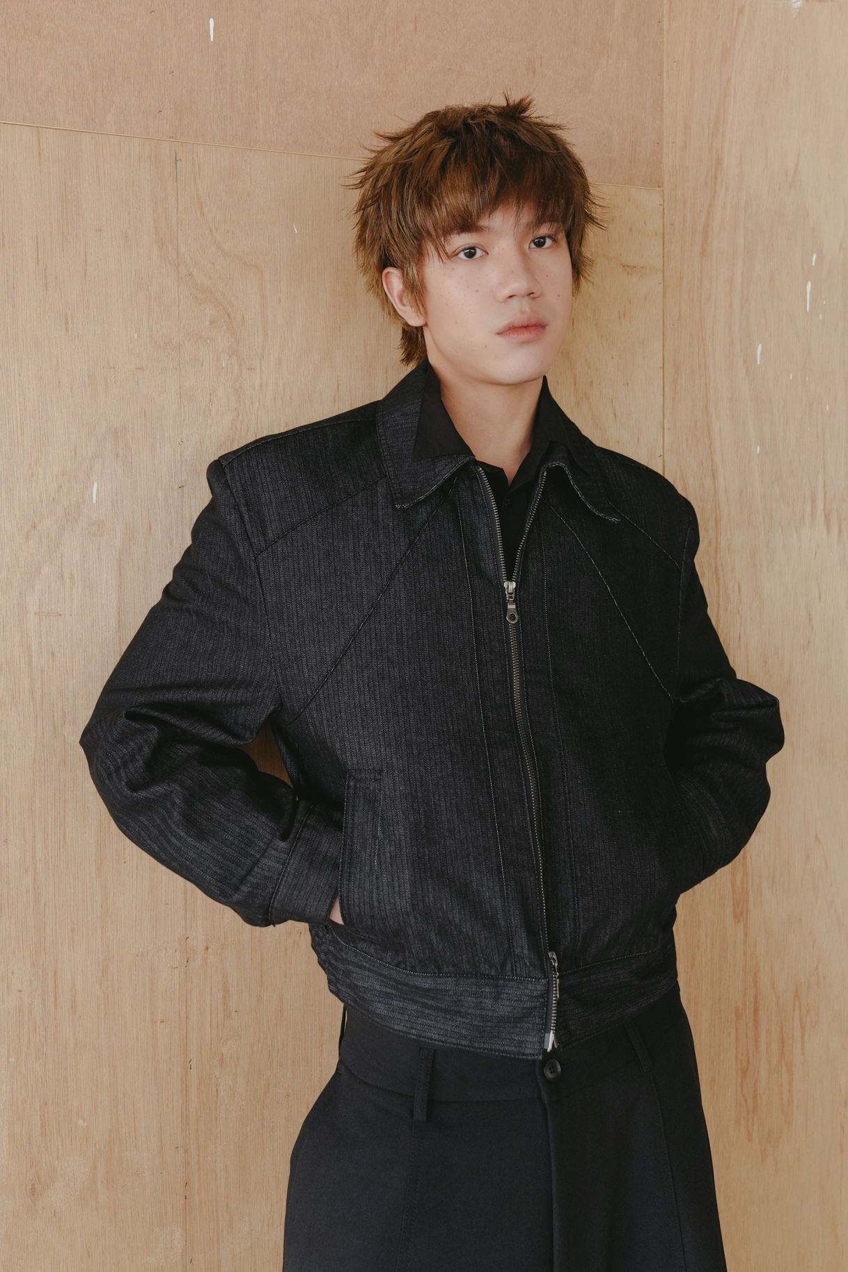 herringbone denim set-jacket #外套