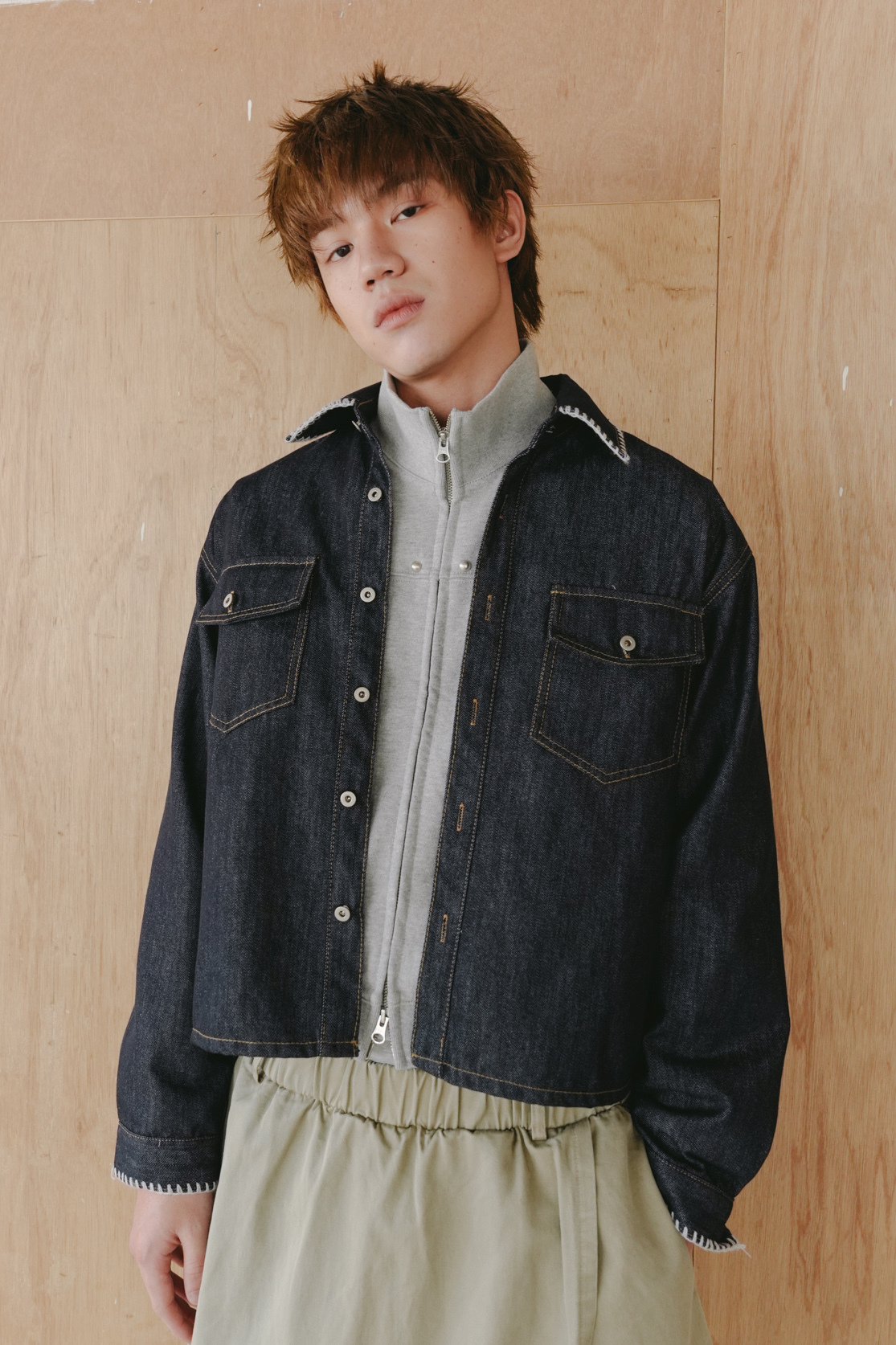 melow denim crop shirt #襯衫