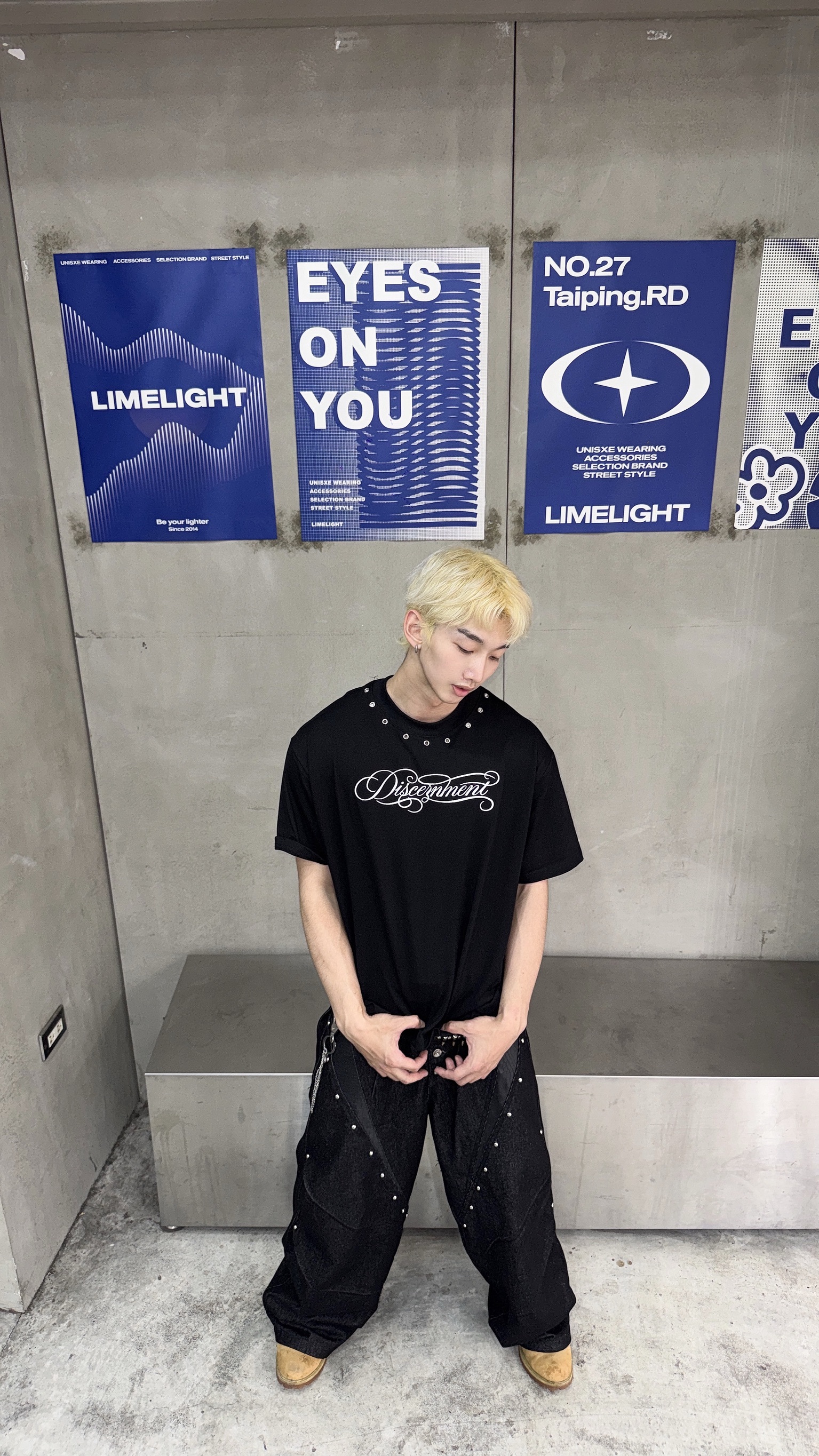 (GOAL) DISCERNMENT DCM 氣眼 鉚釘 五金 草寫字體 BOXY 短寬版型 DCM-T19