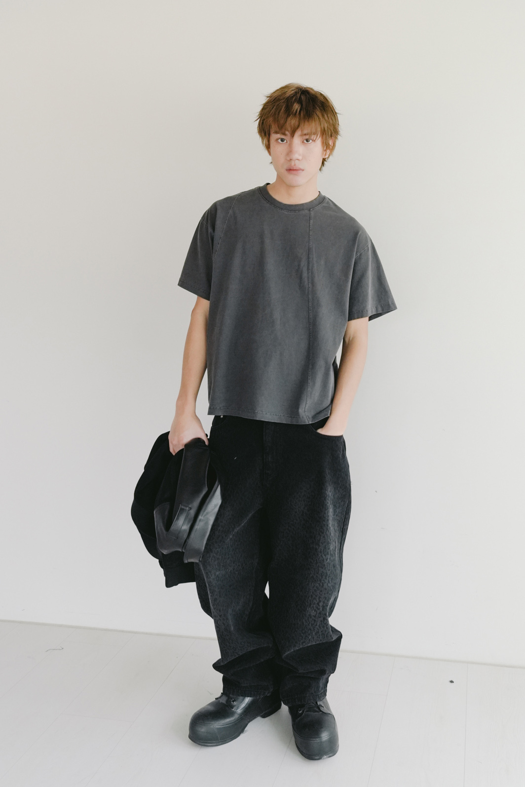 Panel-Dyed Cropped Tee #上衣