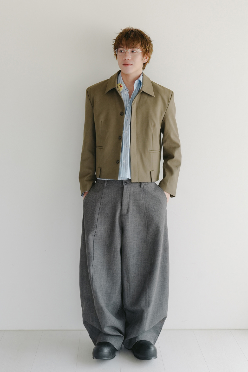 pile crop blazer jacket #西裝