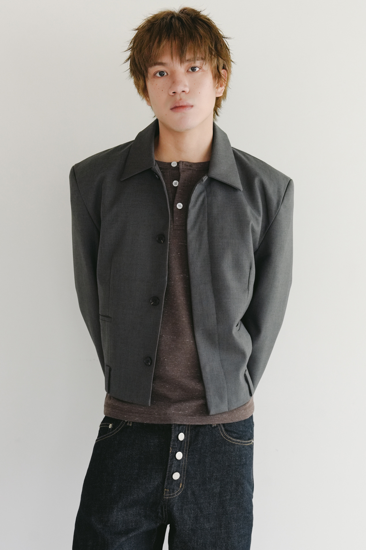 pile crop blazer jacket #西裝