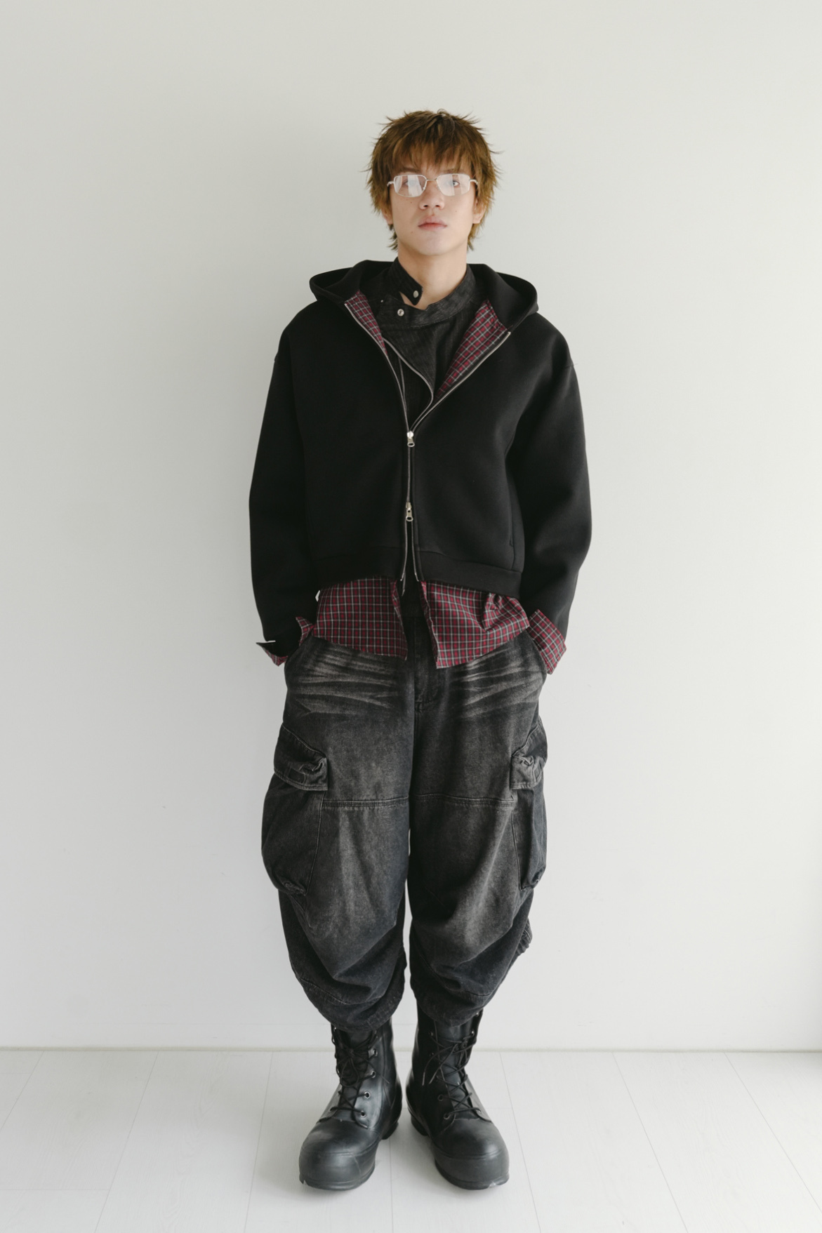 reversible hood jacket #外套