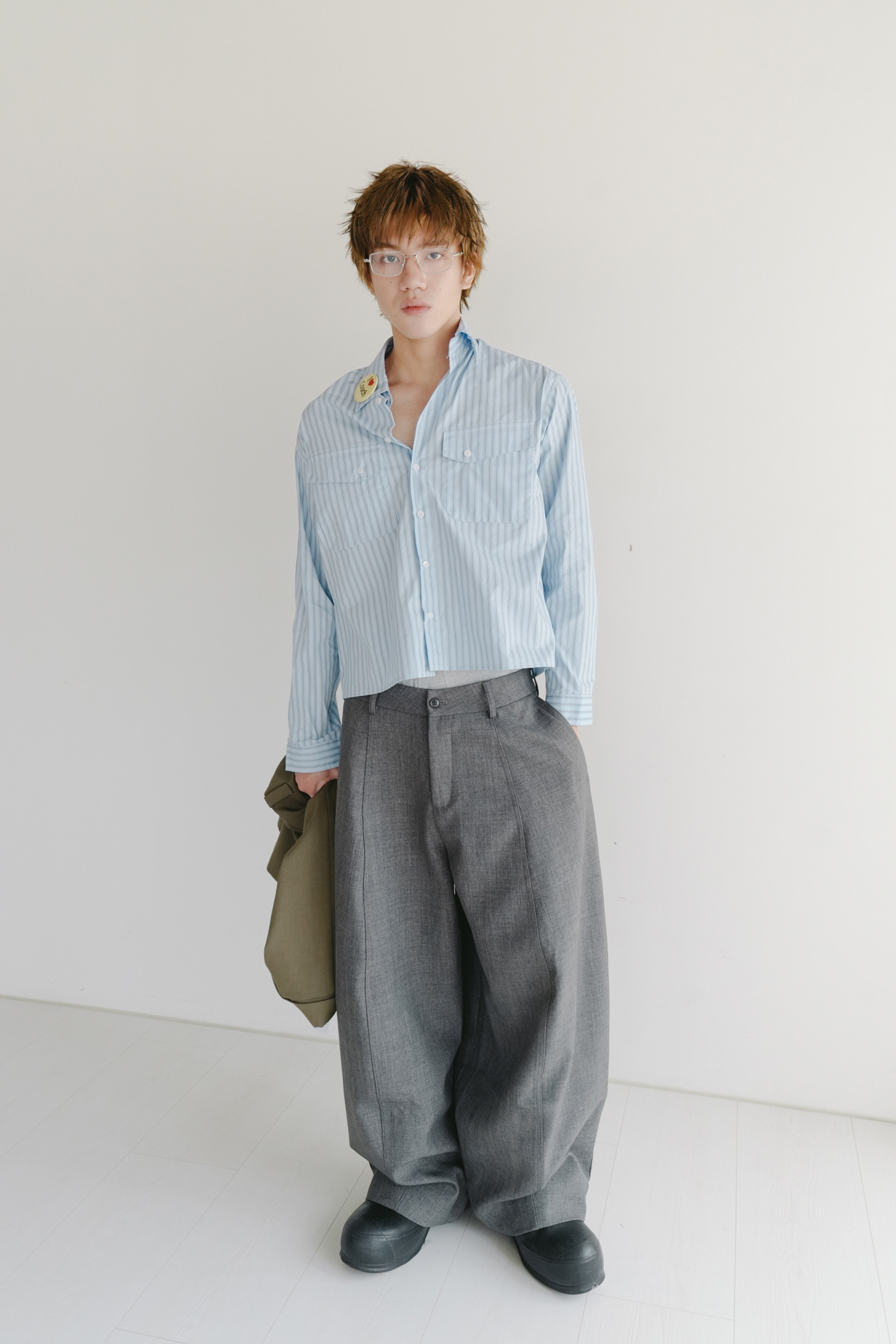 stripe crop shirt #襯衫